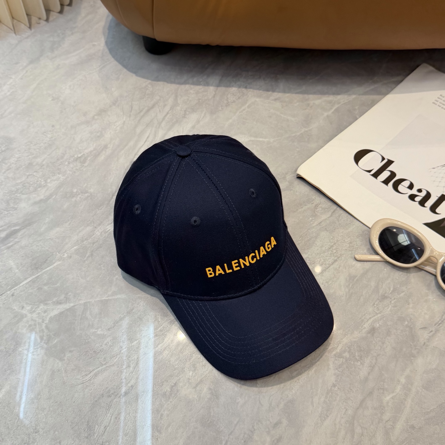 BALENCIAGA 高仿 男款 LOGO刺繡棒球帽 深藍色潮流帽| 11 BALENCIAGA 高仿 男款 LOGO刺繡棒球帽 深藍色潮流帽