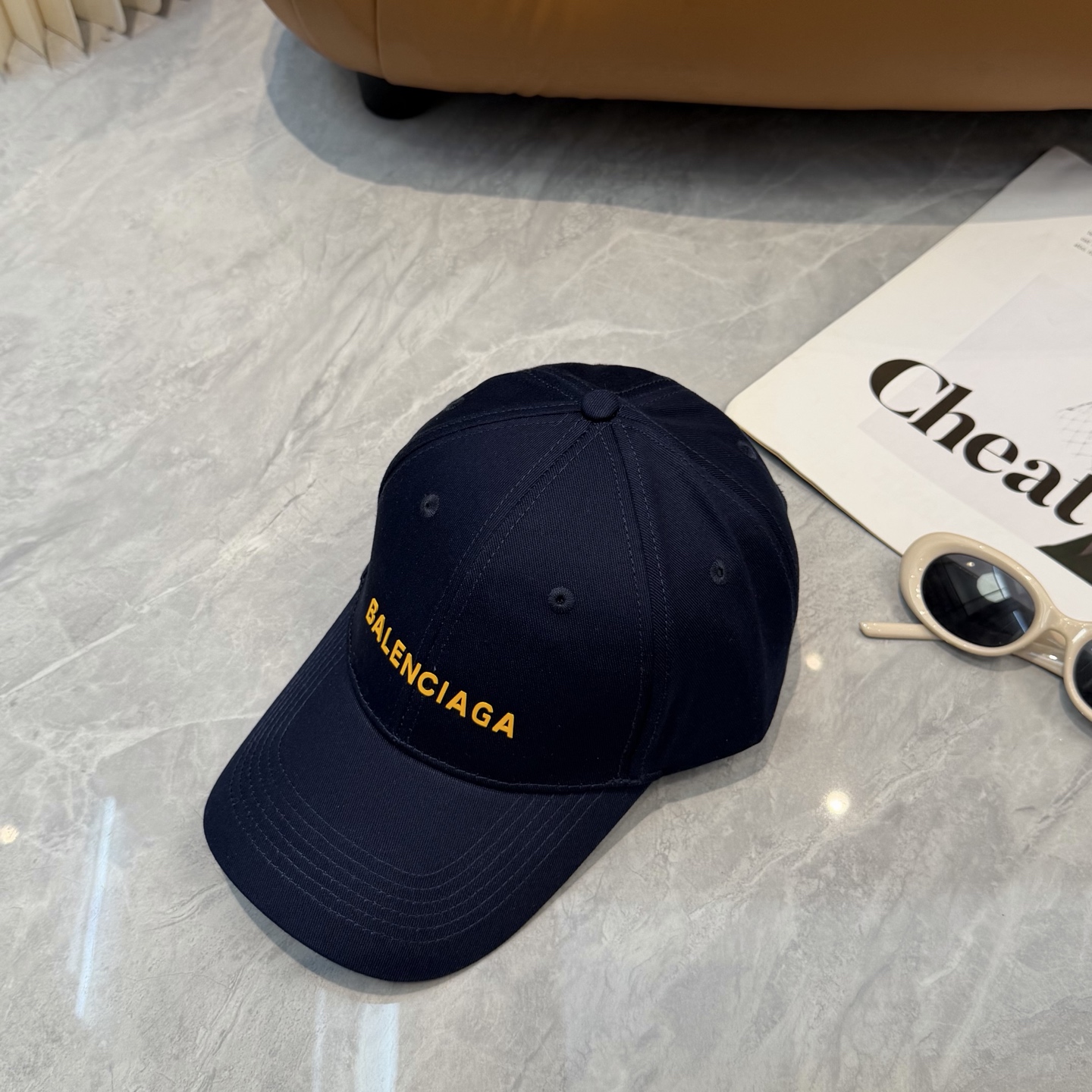 BALENCIAGA 高仿 男款 LOGO刺繡棒球帽 深藍色潮流帽| 9 BALENCIAGA 高仿 男款 LOGO刺繡棒球帽 深藍色潮流帽