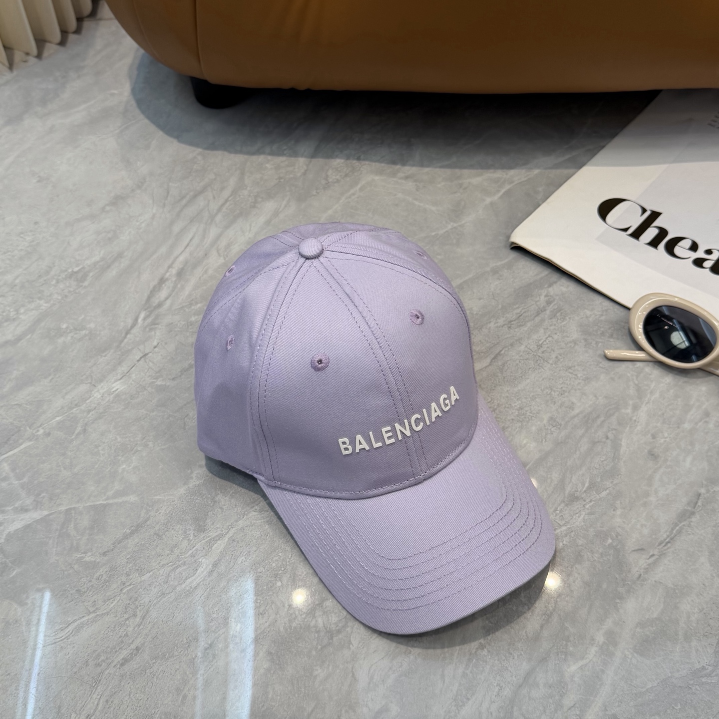 BALENCIAGA 高仿 男款 LOGO刺繡棒球帽 淡紫色潮流帽| 11 BALENCIAGA 高仿 男款 LOGO刺繡棒球帽 淡紫色潮流帽