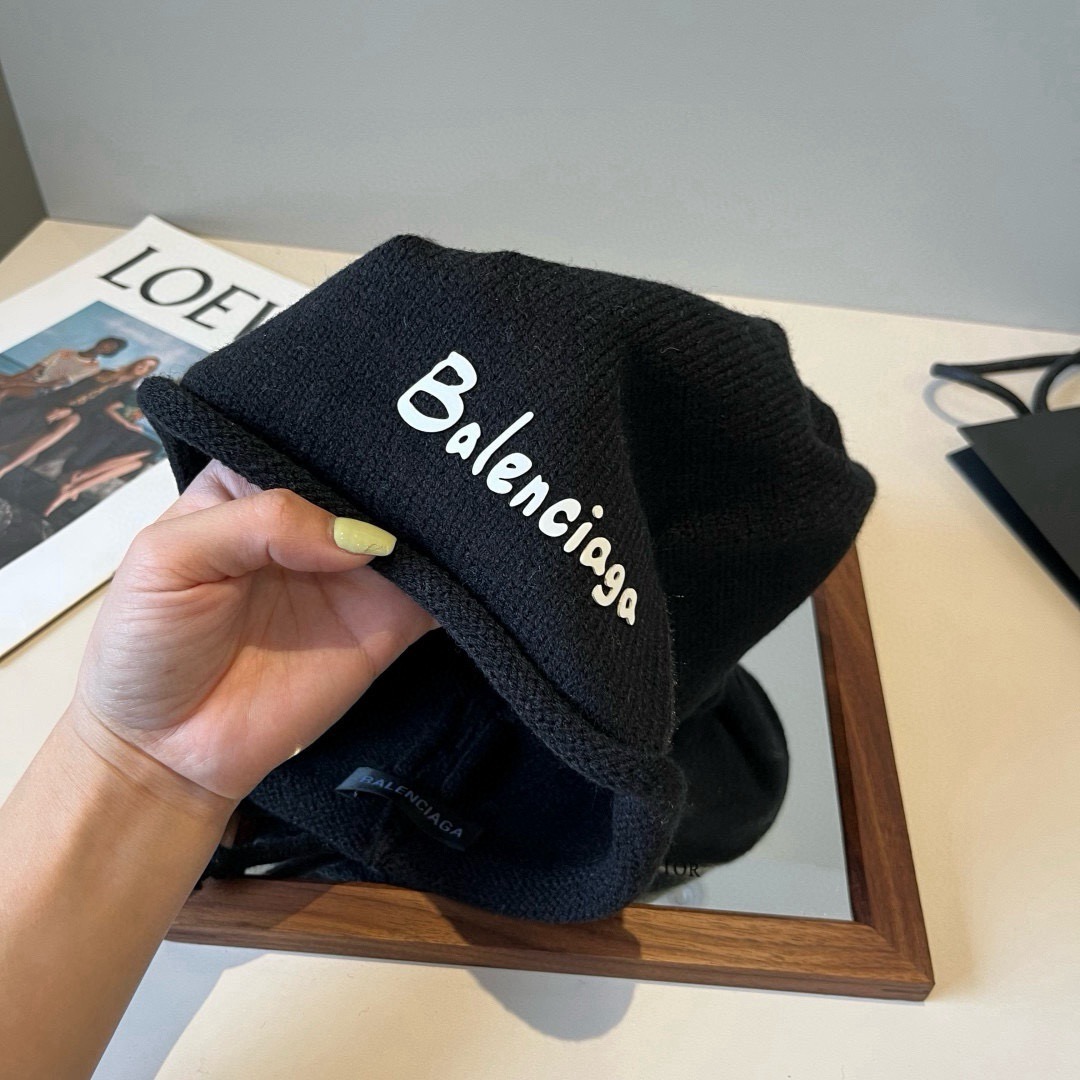 BALENCIAGA 高仿 男女款 金屬LOGO針織毛帽 高級感帽| 13 BALENCIAGA 高仿 男女款 金屬LOGO針織毛帽 高級感帽