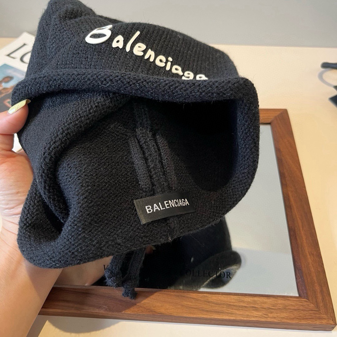 BALENCIAGA 高仿 男女款 金屬LOGO針織毛帽 高級感帽| 9 BALENCIAGA 高仿 男女款 金屬LOGO針織毛帽 高級感帽