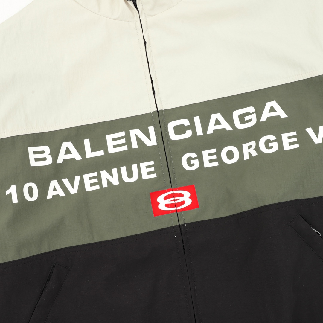 Balenciaga 一比一 男款拼色運動外套 10 Avenue字母設計潮流夾克| 12 Balenciaga 一比一 男款拼色運動外套 10 Avenue字母設計潮流夾克