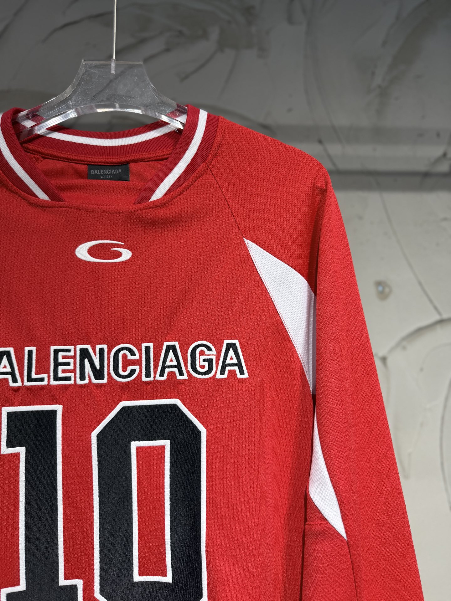 Balenciaga 一比一 男款 數字10運動長袖球衣 紅色復古運動風| 14 Balenciaga 一比一 男款 數字10運動長袖球衣 紅色復古運動風