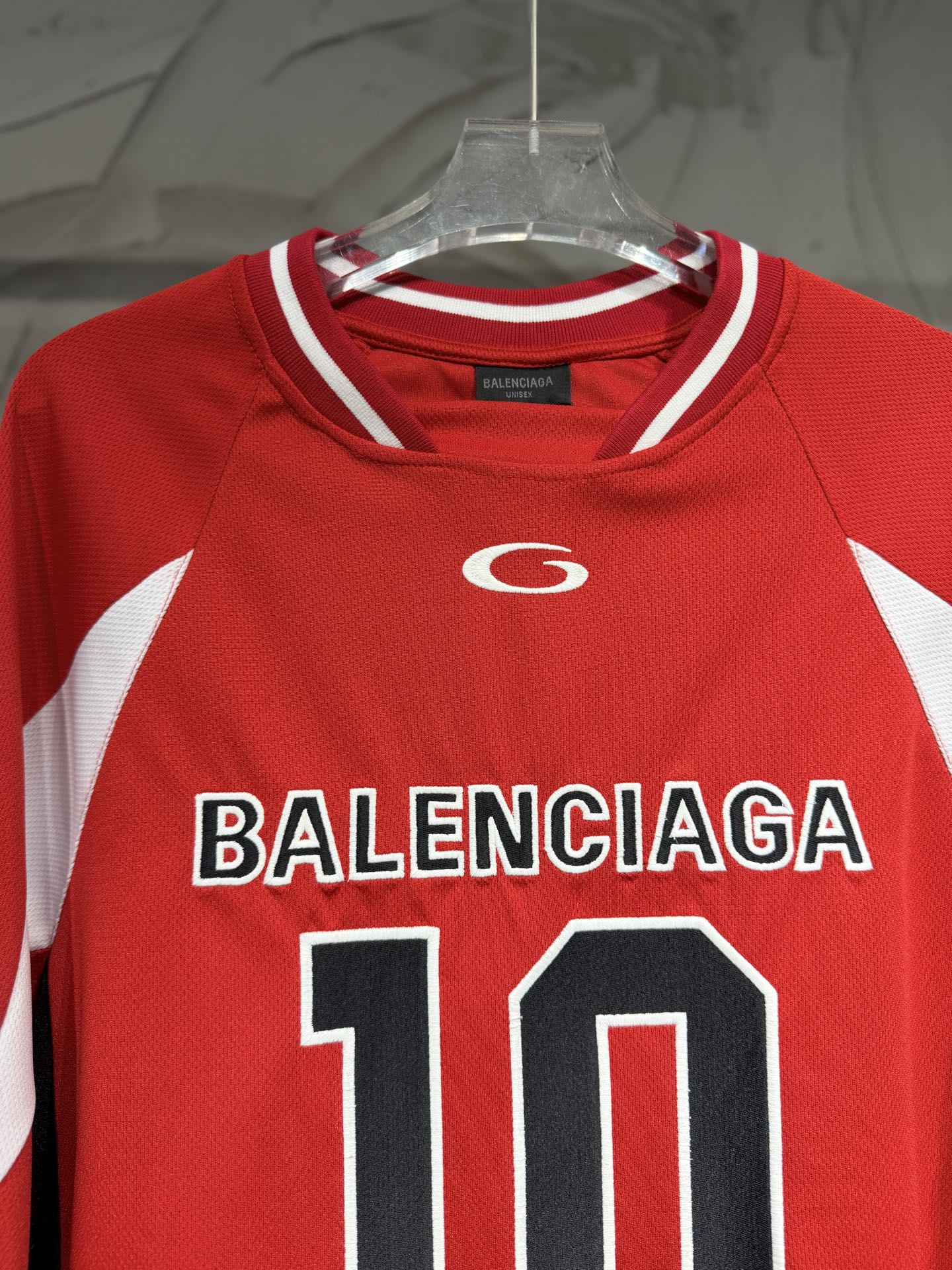 Balenciaga 一比一 男款 數字10運動長袖球衣 紅色復古運動風| 13 Balenciaga 一比一 男款 數字10運動長袖球衣 紅色復古運動風