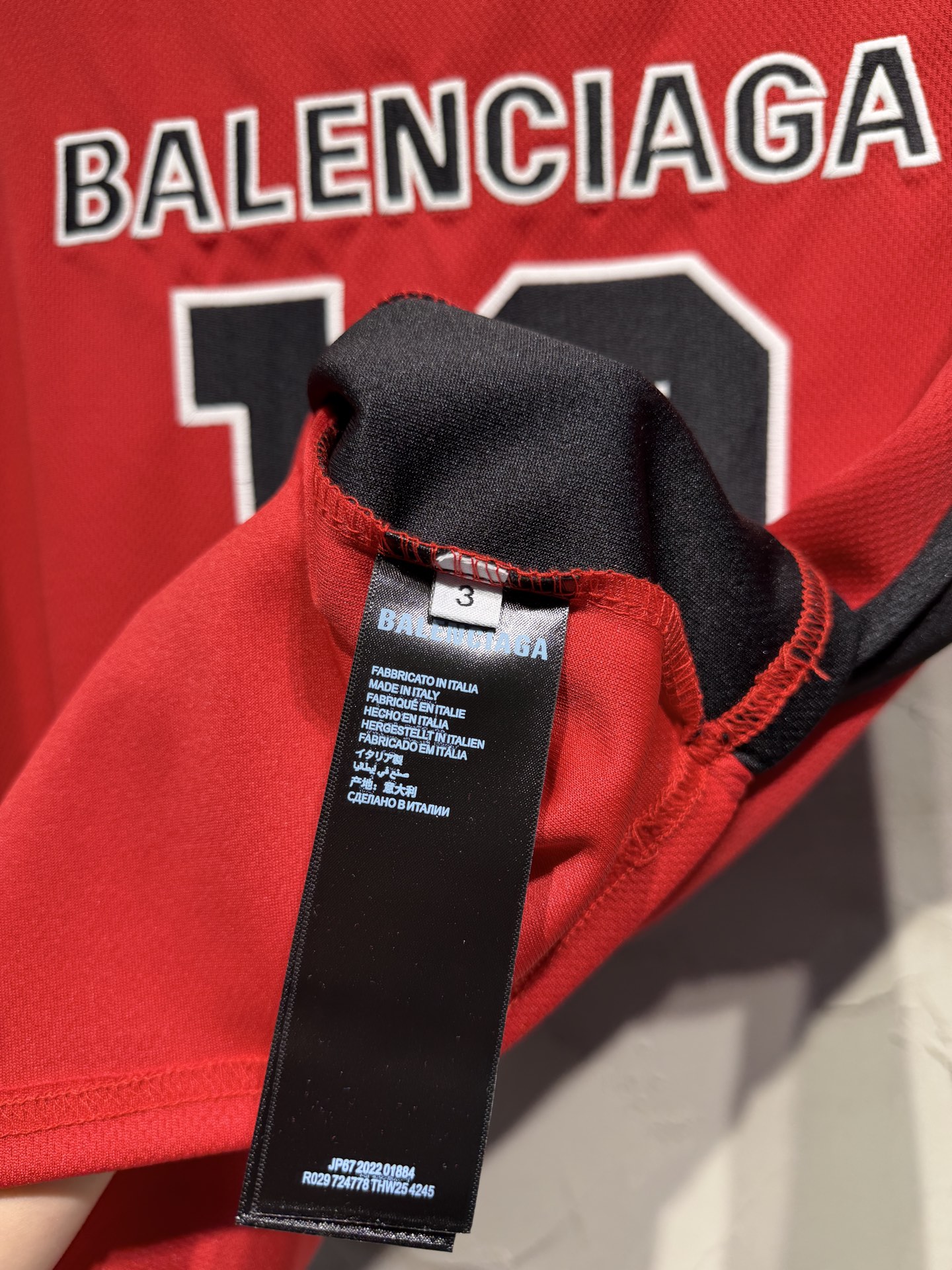 Balenciaga 一比一 男款 數字10運動長袖球衣 紅色復古運動風| 7 Balenciaga 一比一 男款 數字10運動長袖球衣 紅色復古運動風
