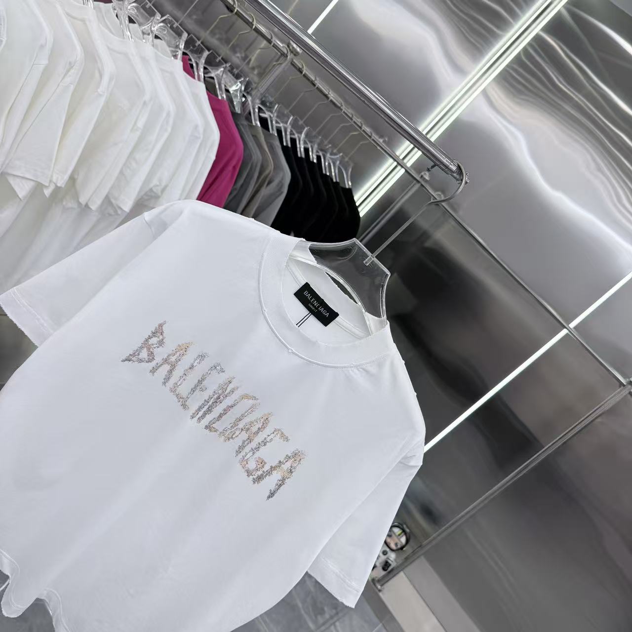 Balenciaga 一比一 男款 字母刺繡短袖T恤 潮流百搭款| 12 Balenciaga 一比一 男款 字母刺繡短袖T恤 潮流百搭款