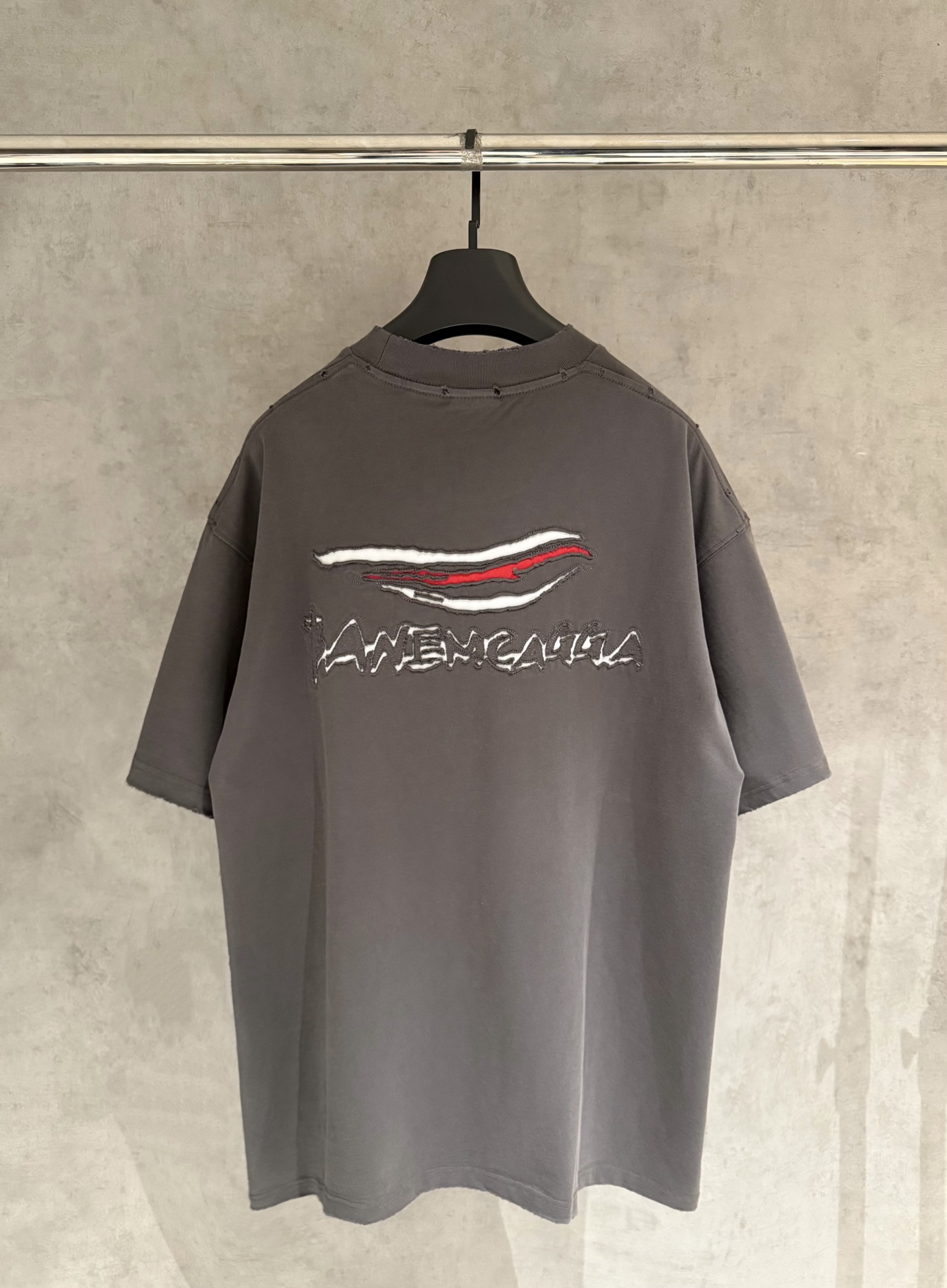 Balenciaga 原單簡約刺繡Logo短袖T恤 灰色潮流寬鬆版| 14 Balenciaga 原單簡約刺繡Logo短袖T恤 灰色潮流寬鬆版