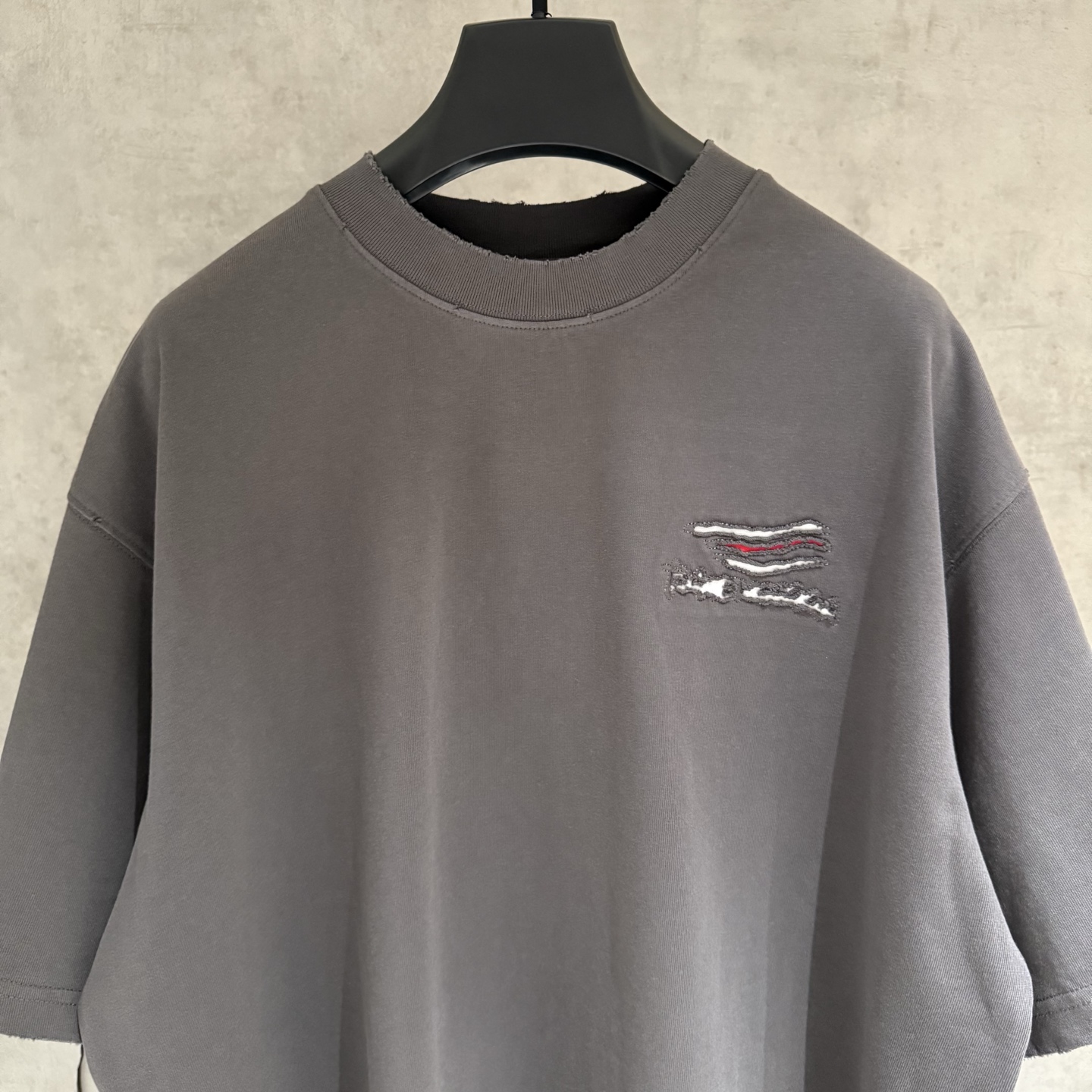 Balenciaga 原單簡約刺繡Logo短袖T恤 灰色潮流寬鬆版| 13 Balenciaga 原單簡約刺繡Logo短袖T恤 灰色潮流寬鬆版