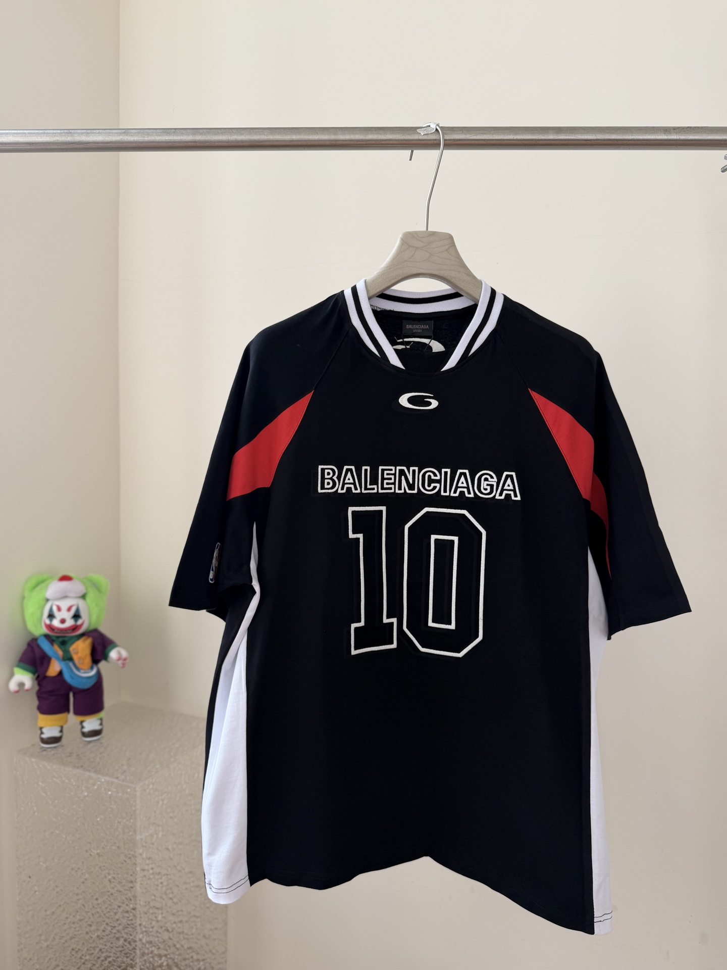 Balenciaga 高仿 男款10號運動拼接短袖T恤 潮流街頭球衣風
