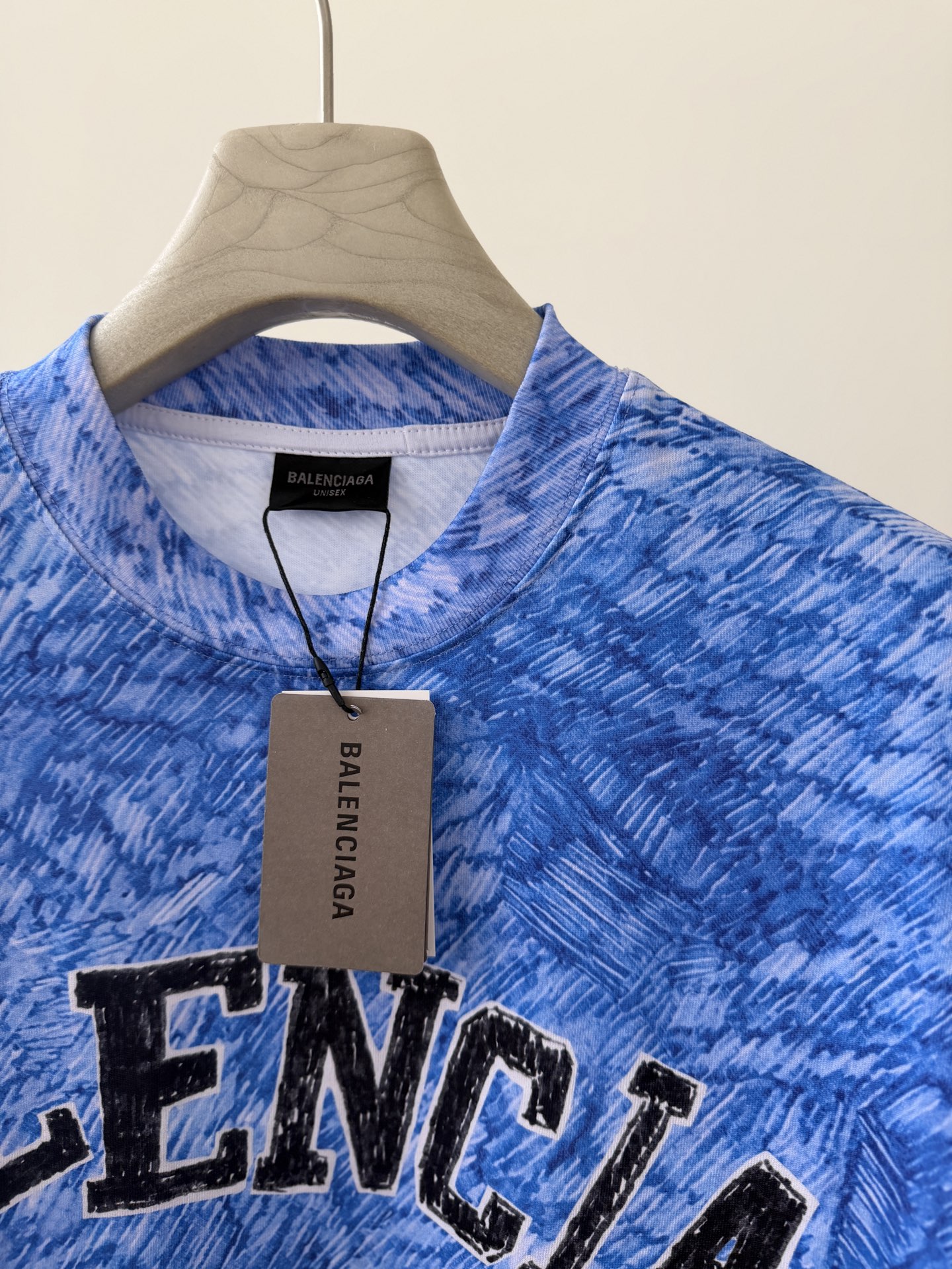 Balenciaga 原單 男款NBA聯名藍色印花短袖T恤 潮流街頭款| 14 Balenciaga 原單 男款NBA聯名藍色印花短袖T恤 潮流街頭款