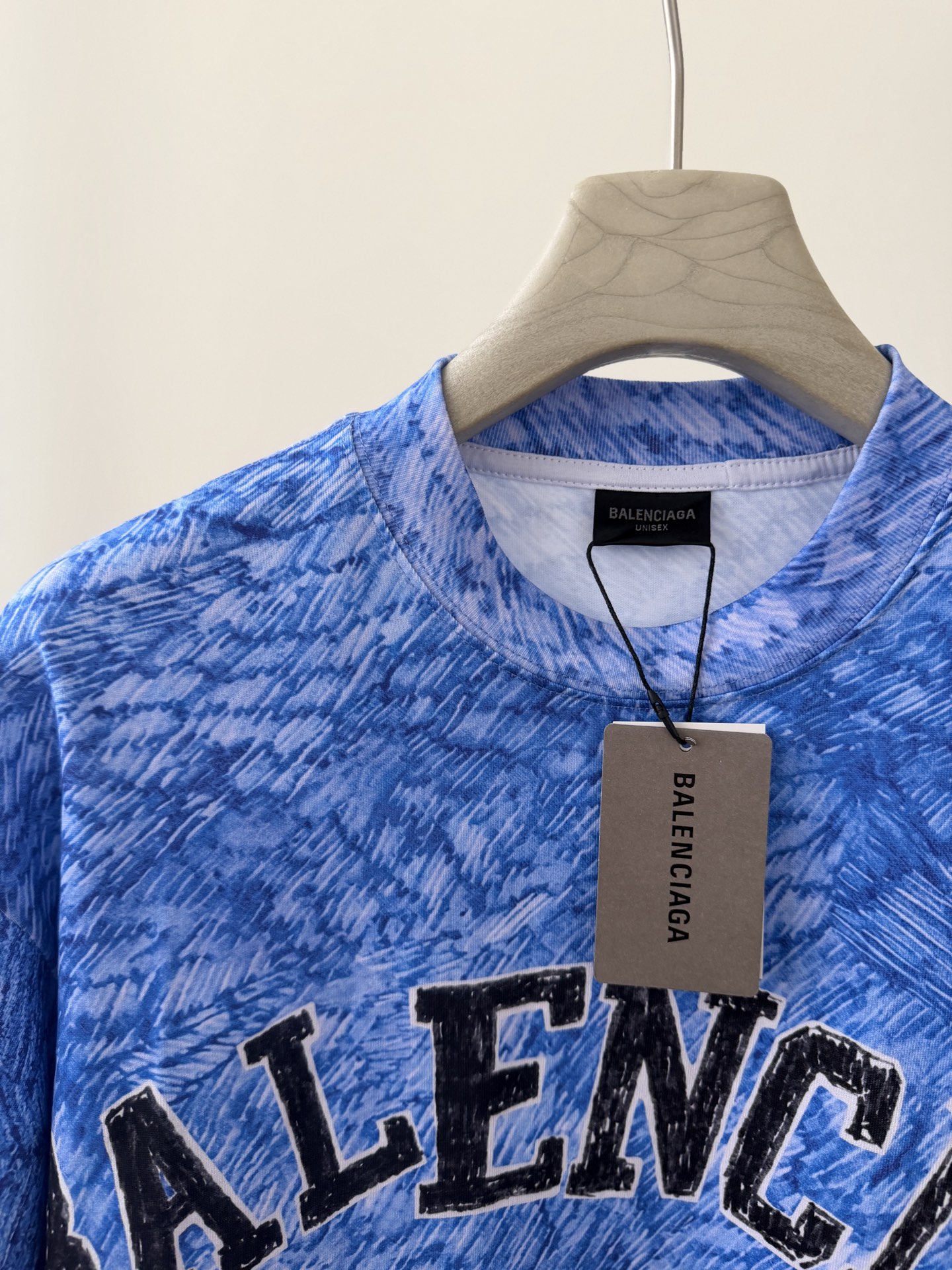 Balenciaga 原單 男款NBA聯名藍色印花短袖T恤 潮流街頭款| 7 Balenciaga 原單 男款NBA聯名藍色印花短袖T恤 潮流街頭款