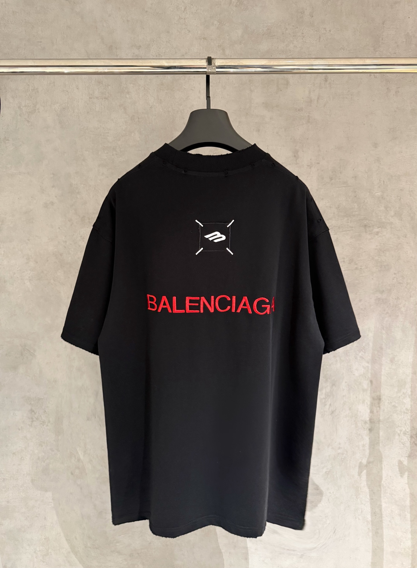 Balenciaga 高仿 BB刺繡寬鬆短袖T恤 黑色簡約Logo潮流上衣| 14 Balenciaga 高仿 BB刺繡寬鬆短袖T恤 黑色簡約Logo潮流上衣