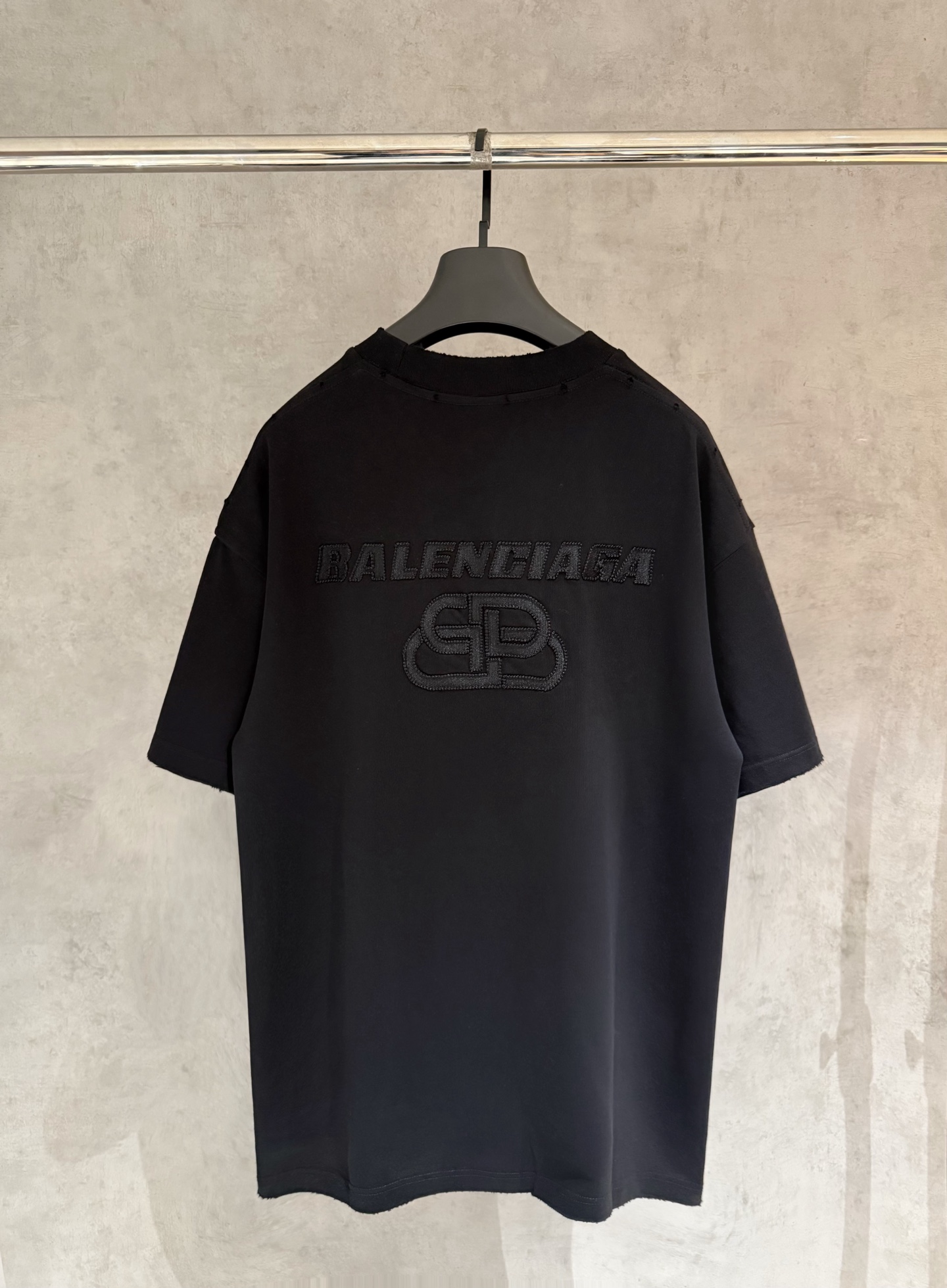 Balenciaga 一比一 BB立體Logo短袖T恤 黑色寬鬆潮流上衣| 14 Balenciaga 一比一 BB立體Logo短袖T恤 黑色寬鬆潮流上衣