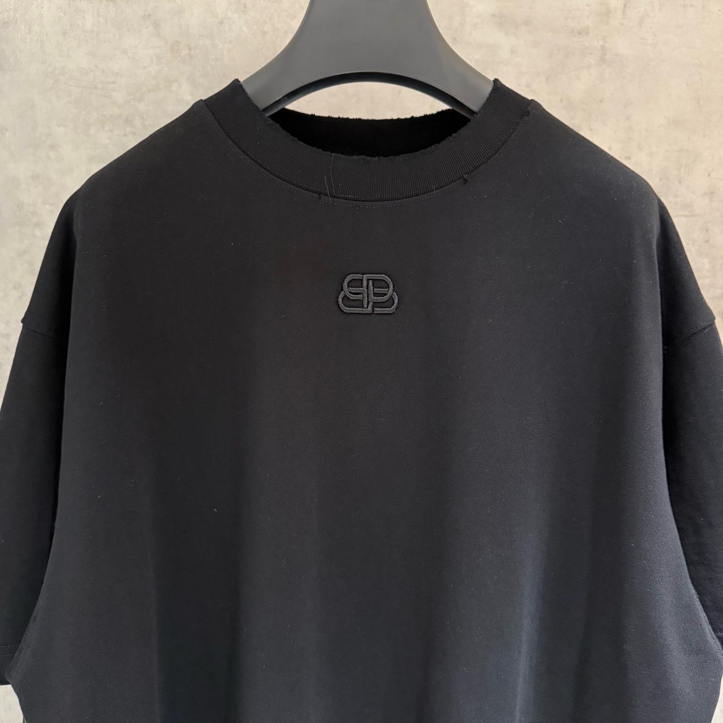 Balenciaga 一比一 BB立體Logo短袖T恤 黑色寬鬆潮流上衣| 13 Balenciaga 一比一 BB立體Logo短袖T恤 黑色寬鬆潮流上衣