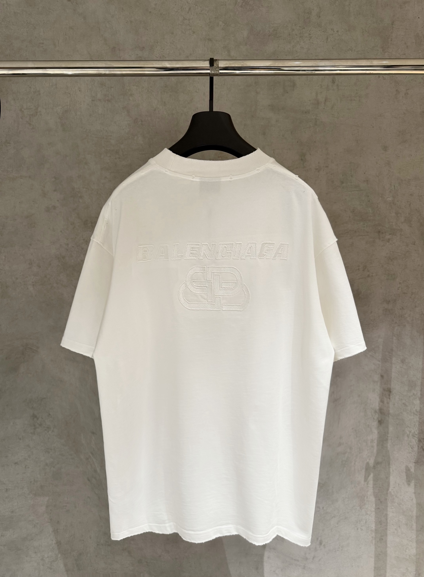 Balenciaga 一比一 BB立體Logo短袖T恤 白色寬鬆潮流上衣| 14 Balenciaga 一比一 BB立體Logo短袖T恤 白色寬鬆潮流上衣
