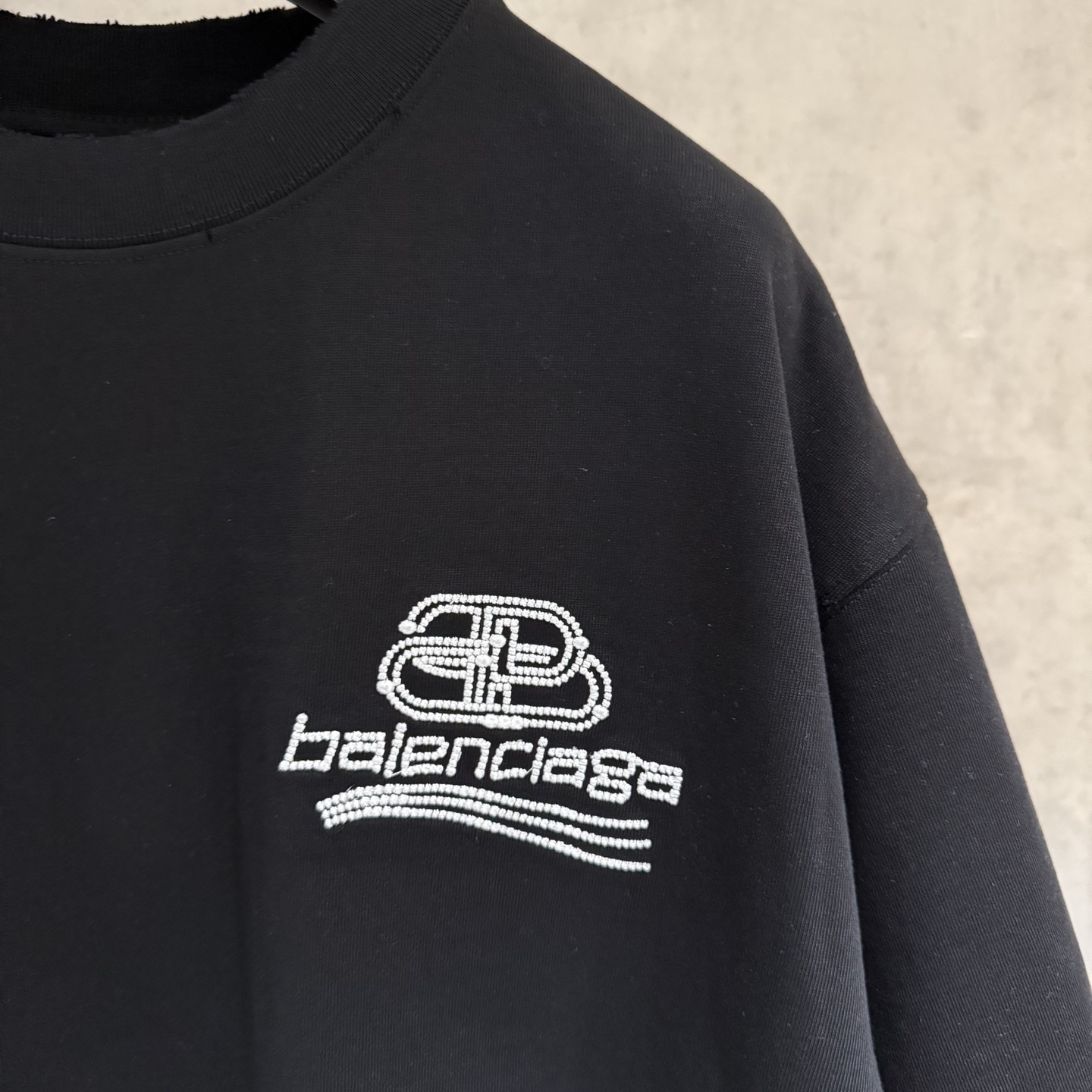 Balenciaga 原單 BB刺繡Logo短袖T恤 黑色潮流寬鬆上衣| 10 Balenciaga 原單 BB刺繡Logo短袖T恤 黑色潮流寬鬆上衣
