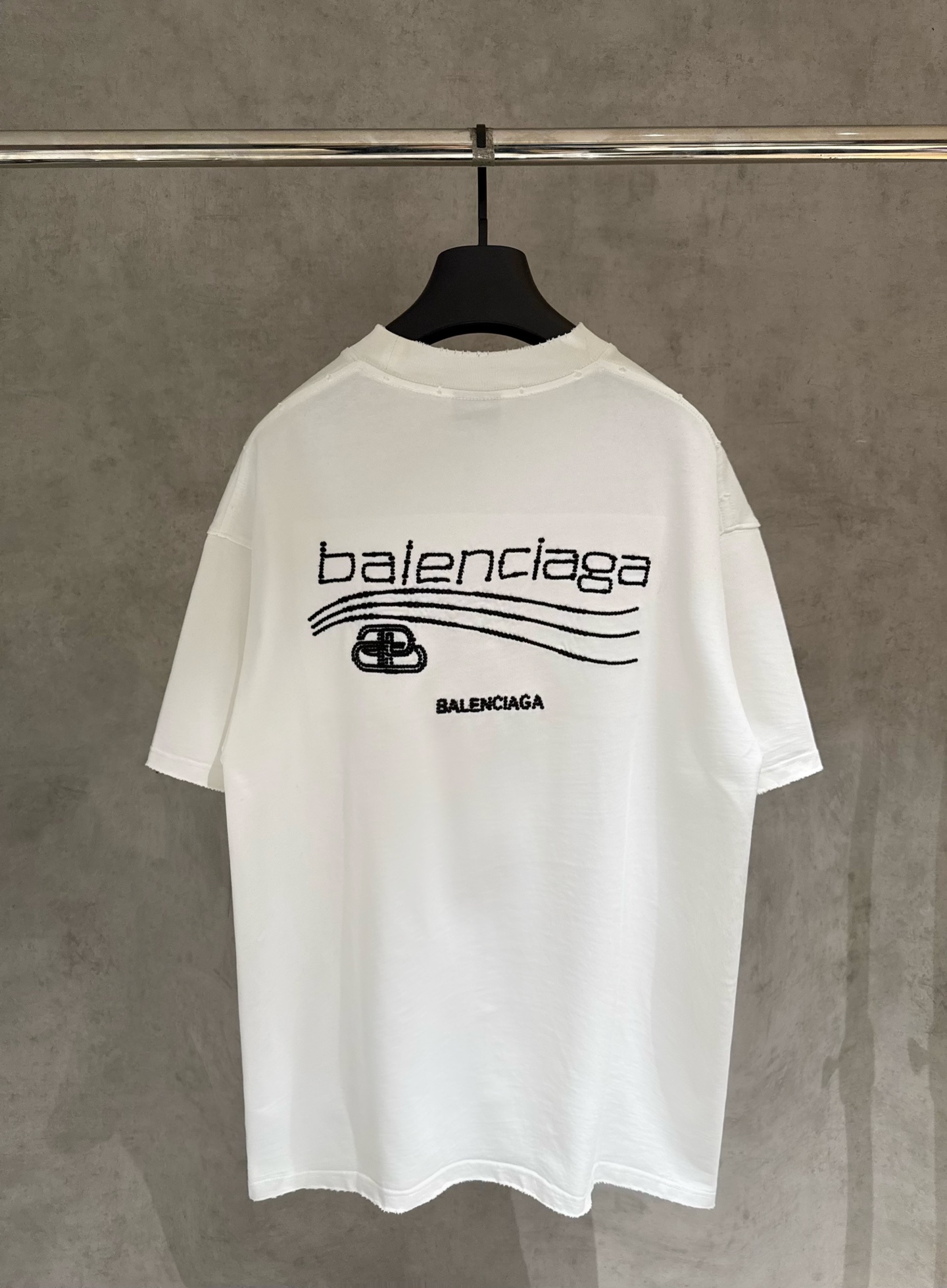 Balenciaga 原單 BB刺繡Logo短袖T恤 白色潮流寬鬆上衣| 14 Balenciaga 原單 BB刺繡Logo短袖T恤 白色潮流寬鬆上衣