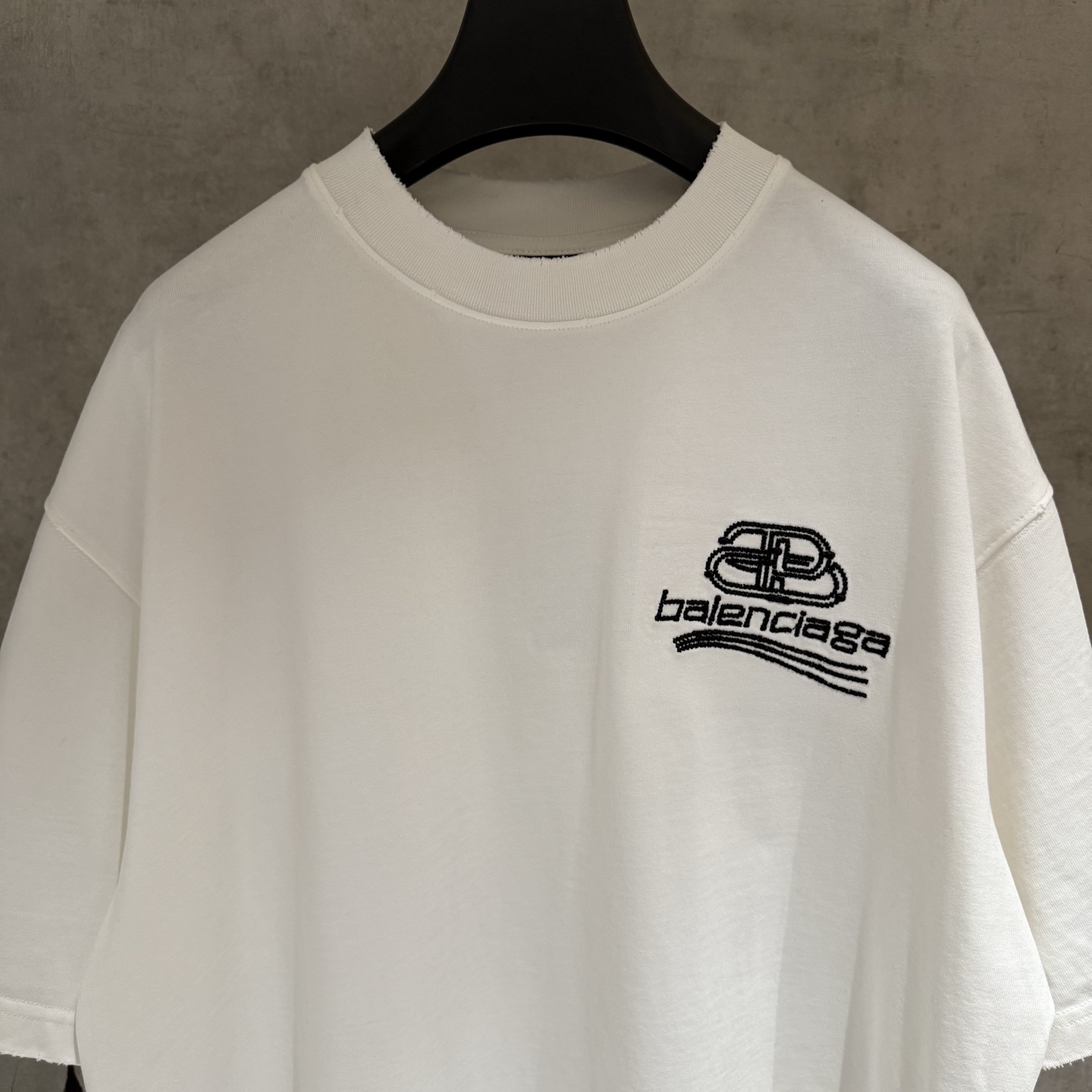 Balenciaga 原單 BB刺繡Logo短袖T恤 白色潮流寬鬆上衣| 13 Balenciaga 原單 BB刺繡Logo短袖T恤 白色潮流寬鬆上衣