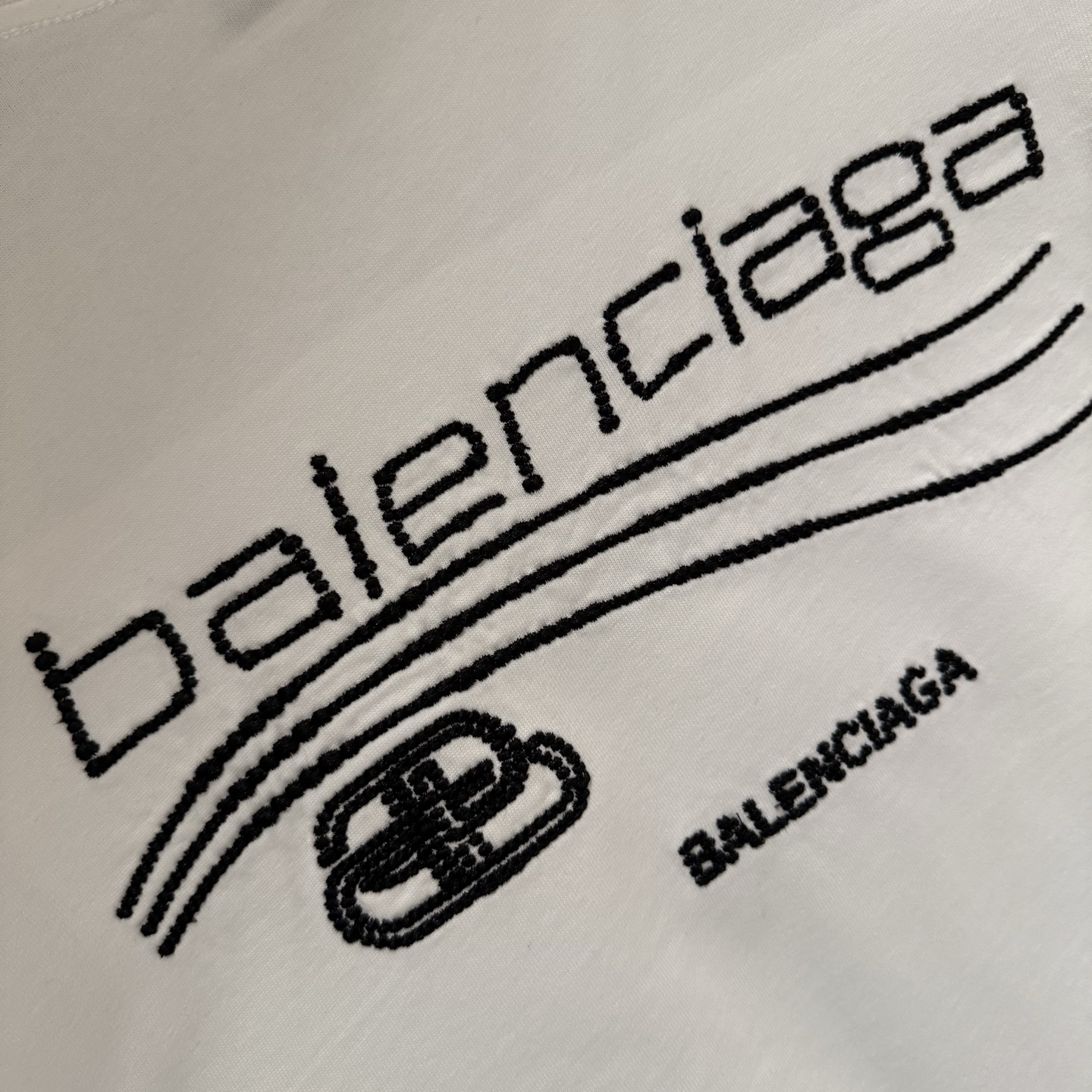 Balenciaga 原單 BB刺繡Logo短袖T恤 白色潮流寬鬆上衣| 9 Balenciaga 原單 BB刺繡Logo短袖T恤 白色潮流寬鬆上衣