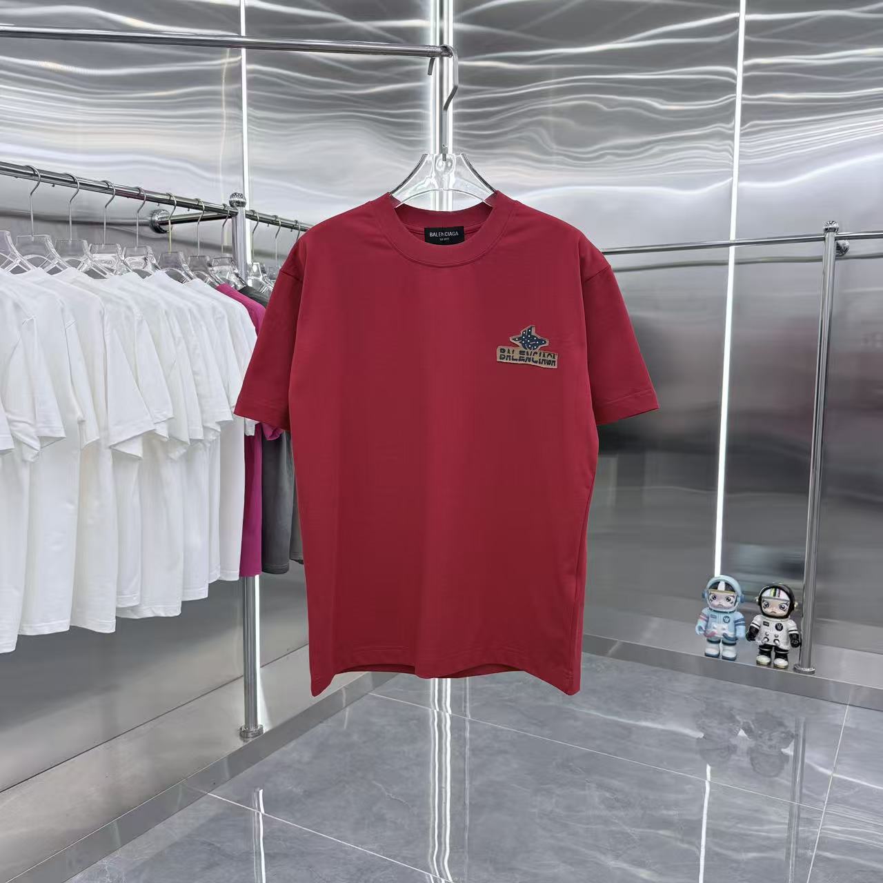 Balenciaga A貨 星星Logo短袖T恤 紅色潮流寬鬆上衣