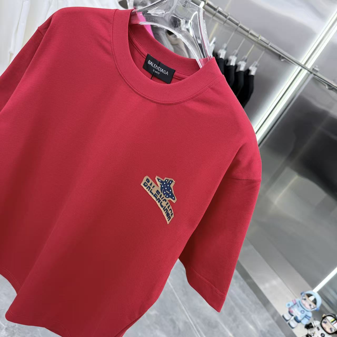 Balenciaga A貨 星星Logo短袖T恤 紅色潮流寬鬆上衣| 11 Balenciaga A貨 星星Logo短袖T恤 紅色潮流寬鬆上衣