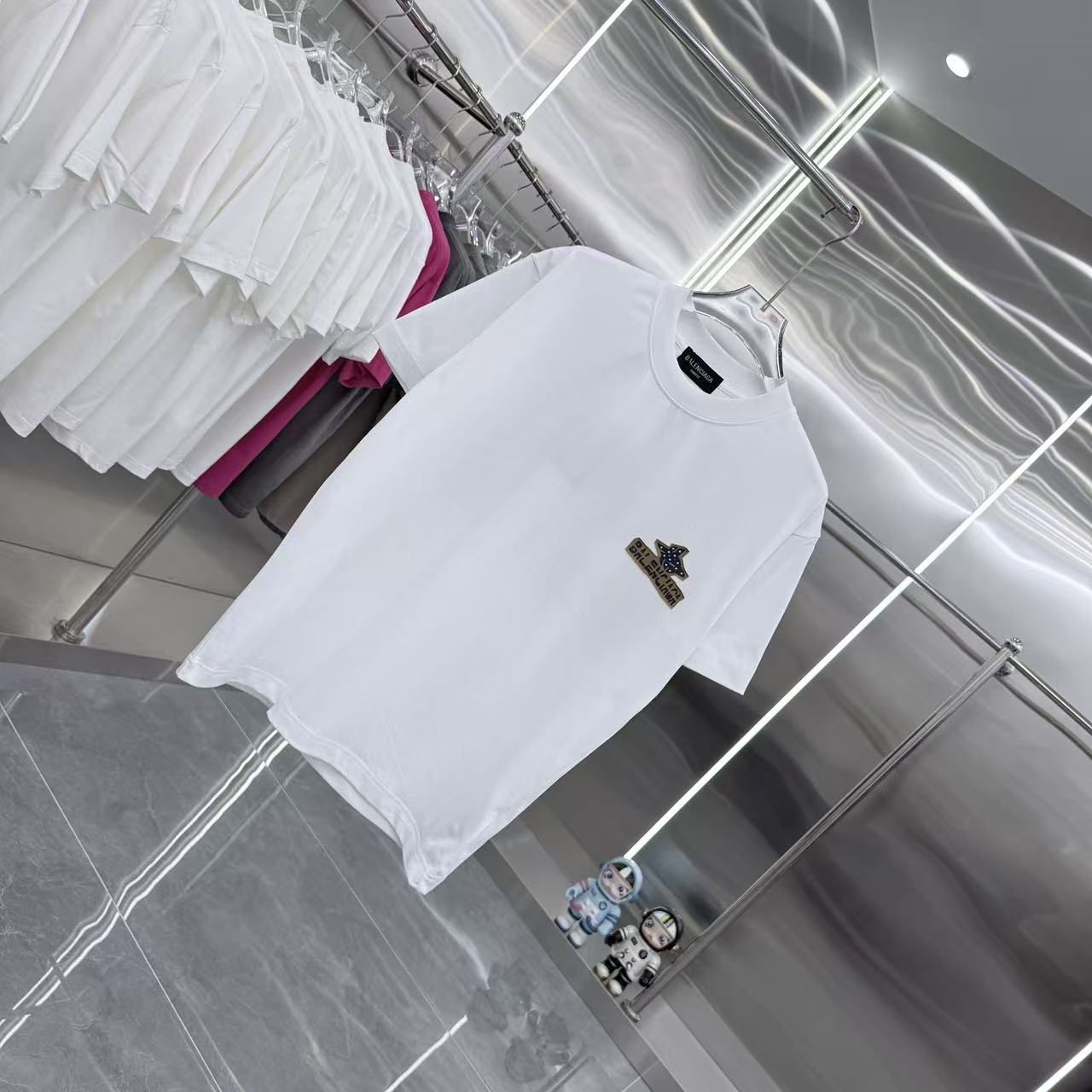 Balenciaga A貨 星星Logo短袖T恤 白色潮流寬鬆上衣| 13 Balenciaga A貨 星星Logo短袖T恤 白色潮流寬鬆上衣