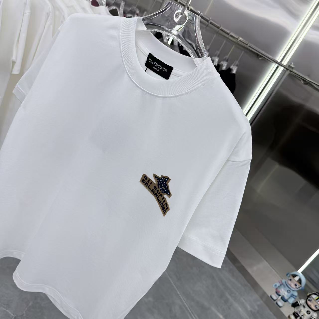 Balenciaga A貨 星星Logo短袖T恤 白色潮流寬鬆上衣| 11 Balenciaga A貨 星星Logo短袖T恤 白色潮流寬鬆上衣