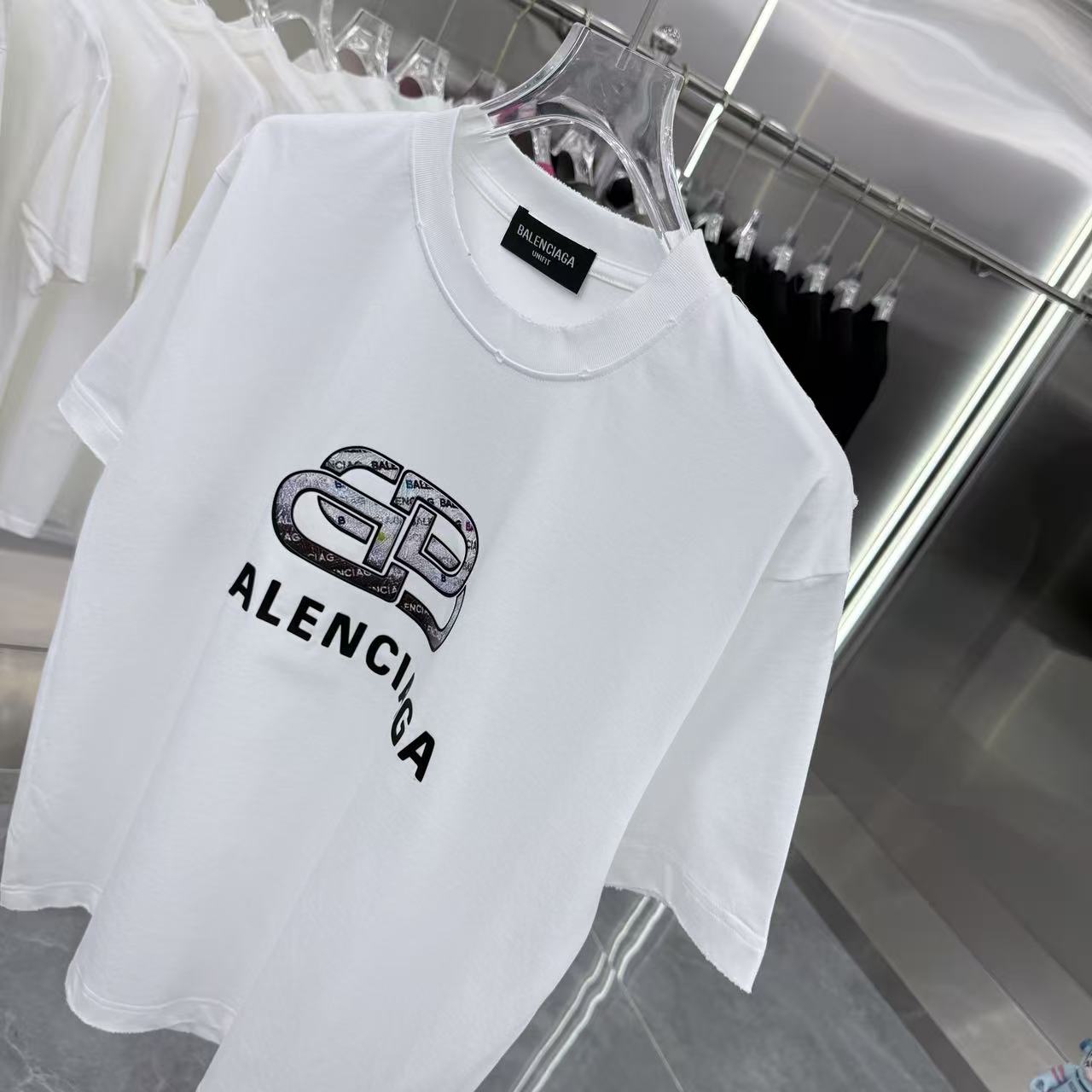 Balenciaga 高仿 BB印花Logo短袖T恤 綠色潮流寬鬆上衣| 9 Balenciaga 高仿 BB印花Logo短袖T恤 綠色潮流寬鬆上衣