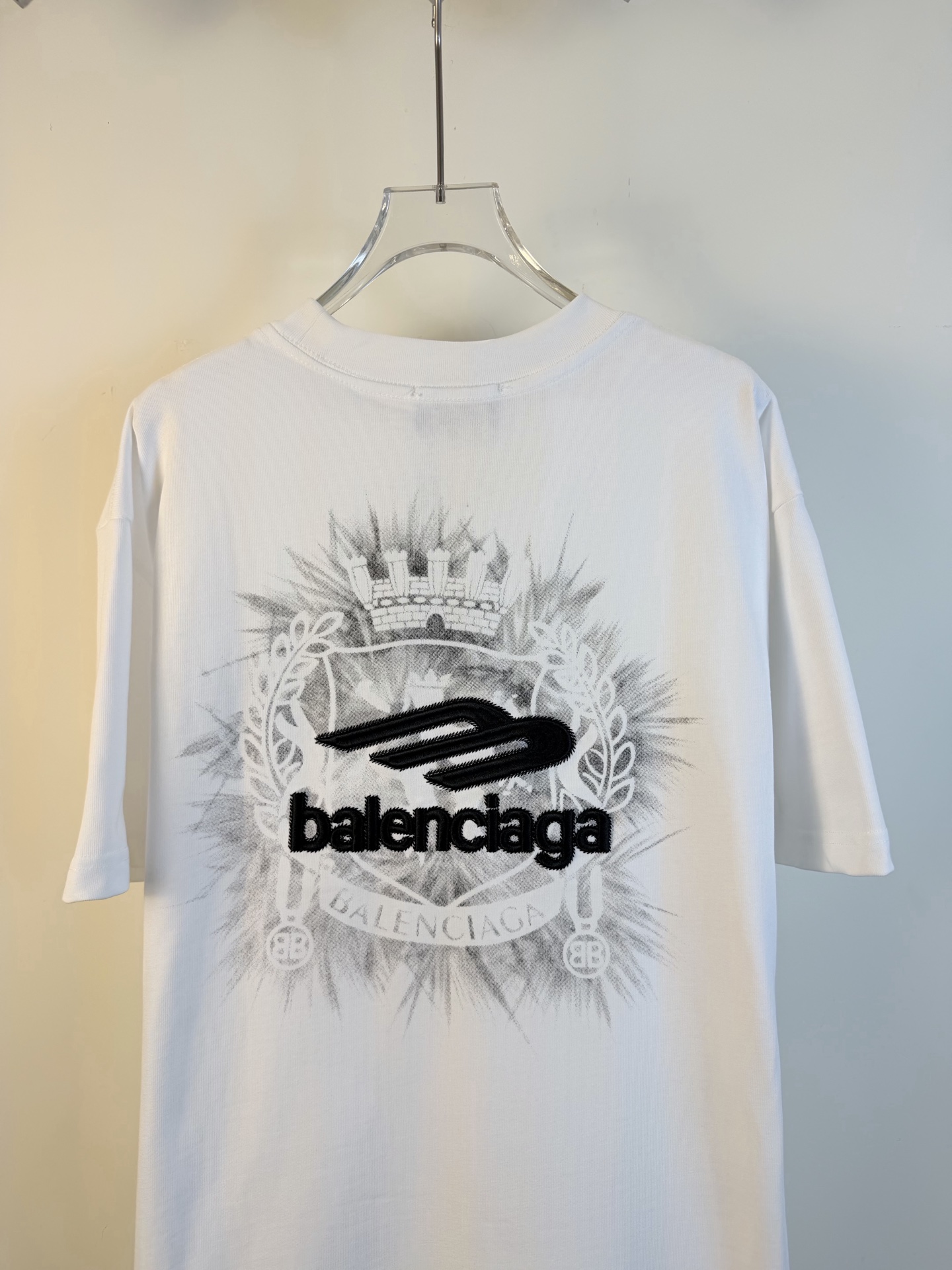 Balenciaga 原單 男款 刺繡Logo短袖T恤 白色簡約潮流款| 9 Balenciaga 原單 男款 刺繡Logo短袖T恤 白色簡約潮流款