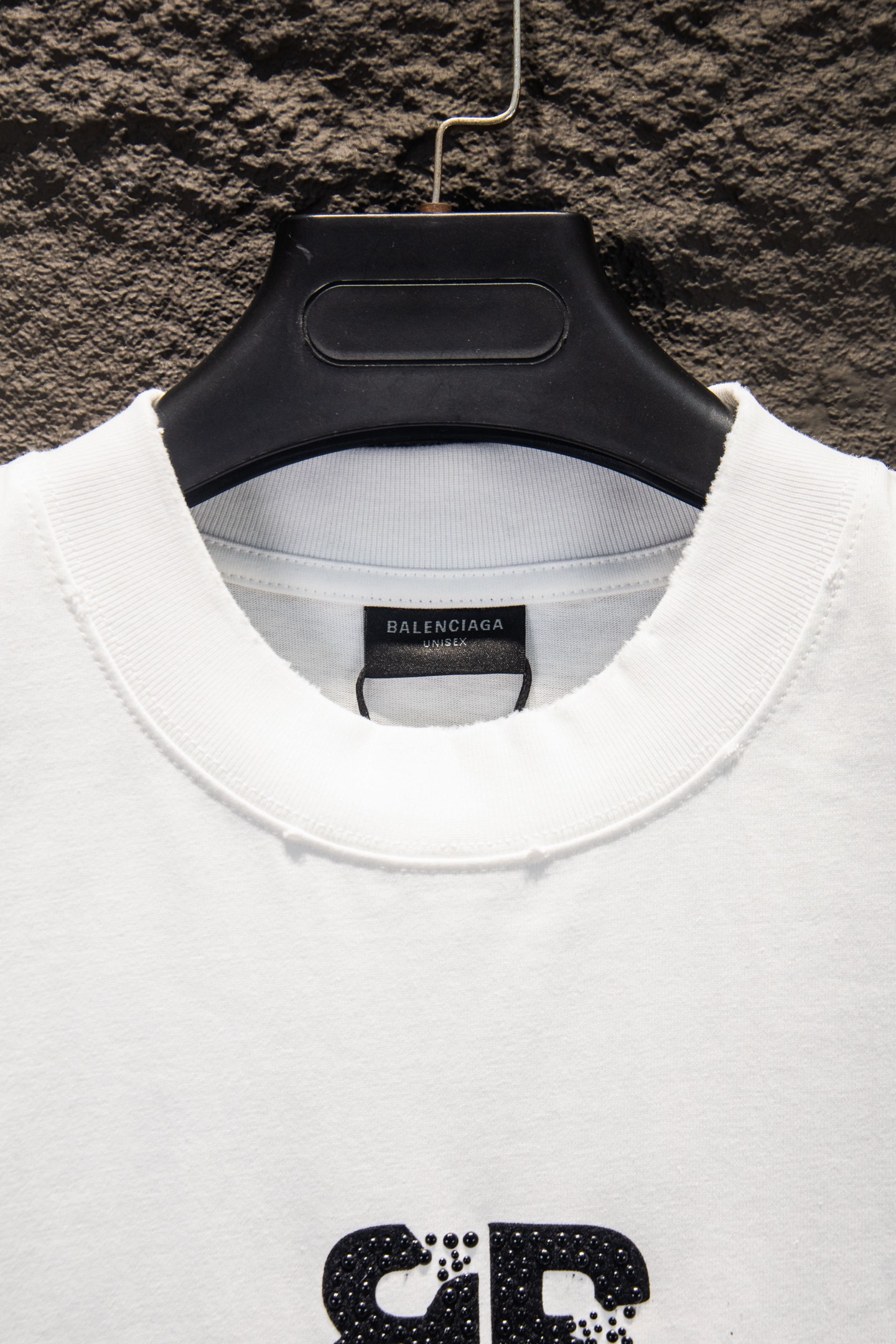 Balenciaga 高仿 男款 BB水鑽Logo短袖T恤 白色時尚潮流| 13 Balenciaga 高仿 男款 BB水鑽Logo短袖T恤 白色時尚潮流