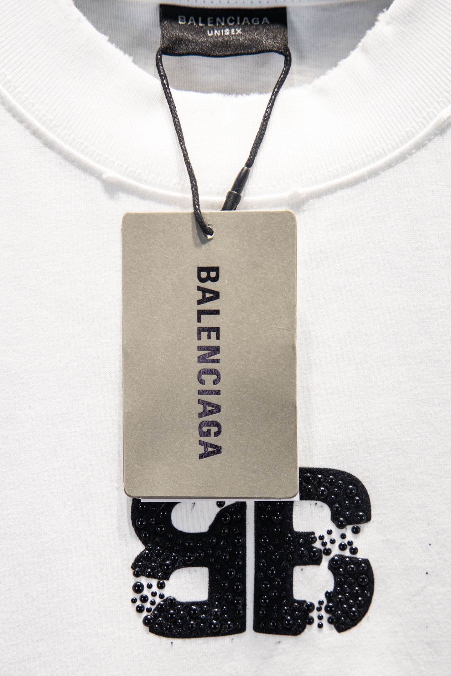 Balenciaga 高仿 男款 BB水鑽Logo短袖T恤 白色時尚潮流| 8 Balenciaga 高仿 男款 BB水鑽Logo短袖T恤 白色時尚潮流