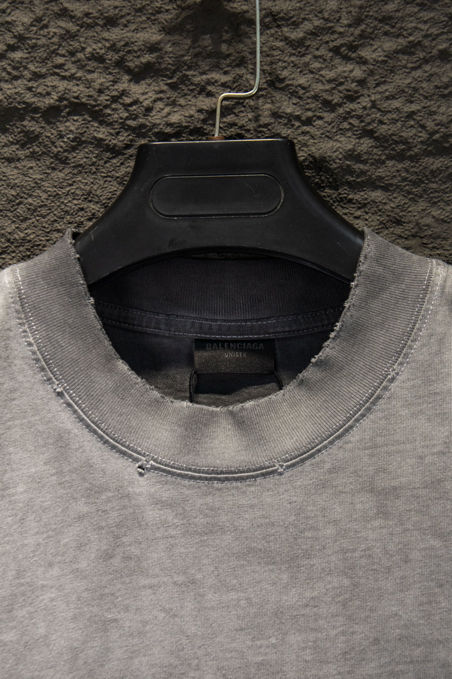 Balenciaga A貨 男款 BB水鑽Logo短袖T恤 灰色復古街頭風| 13 Balenciaga A貨 男款 BB水鑽Logo短袖T恤 灰色復古街頭風