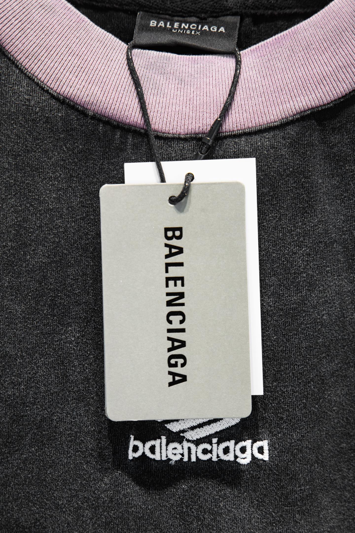 Balenciaga 高仿 男款 復古水洗運動短袖T恤 小Logo刺繡街頭潮流款| 7 Balenciaga 高仿 男款 復古水洗運動短袖T恤 小Logo刺繡街頭潮流款