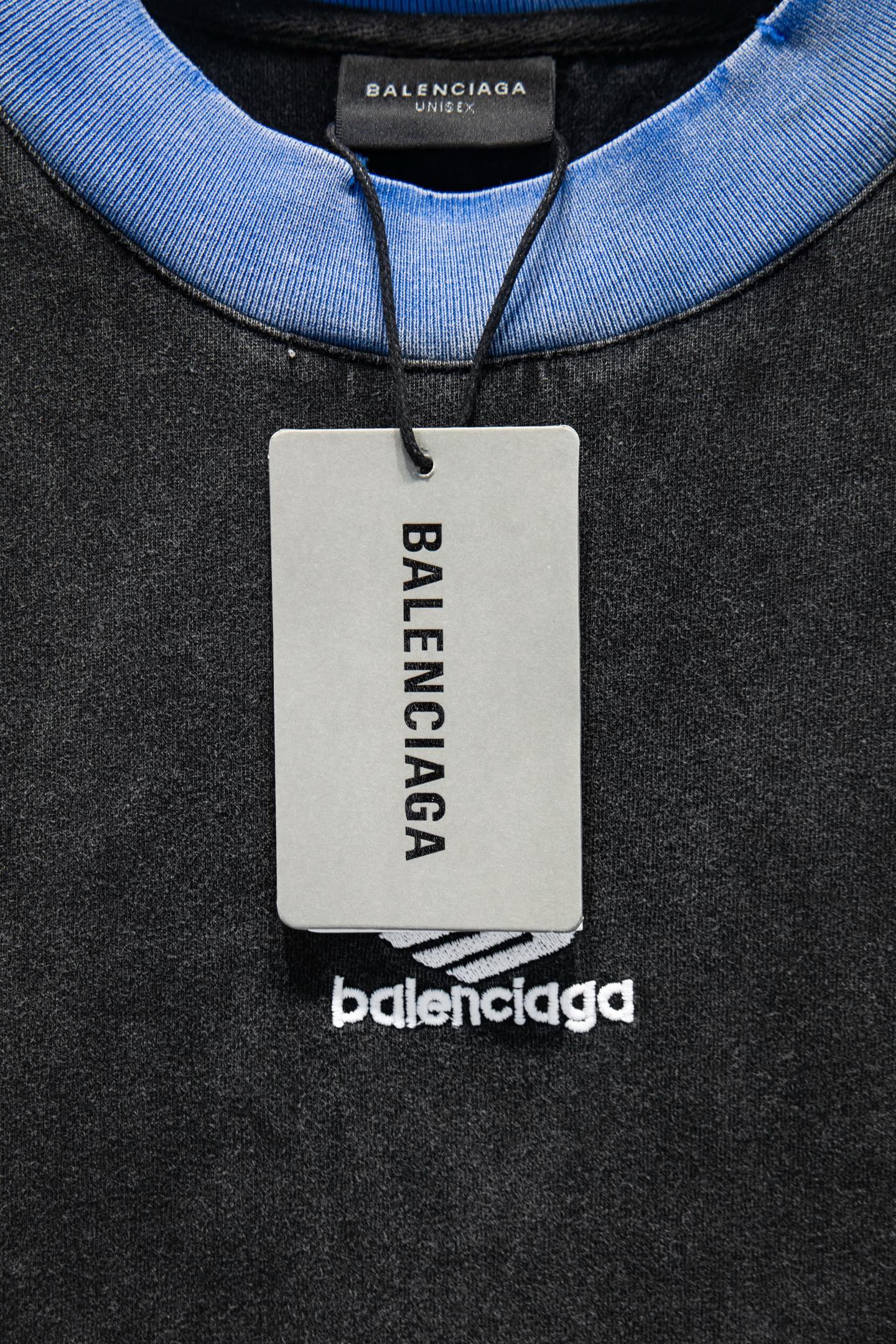 Balenciaga 一比一 男款 復古水洗運動短袖T恤 小Logo刺繡潮流款| 8 Balenciaga 一比一 男款 復古水洗運動短袖T恤 小Logo刺繡潮流款
