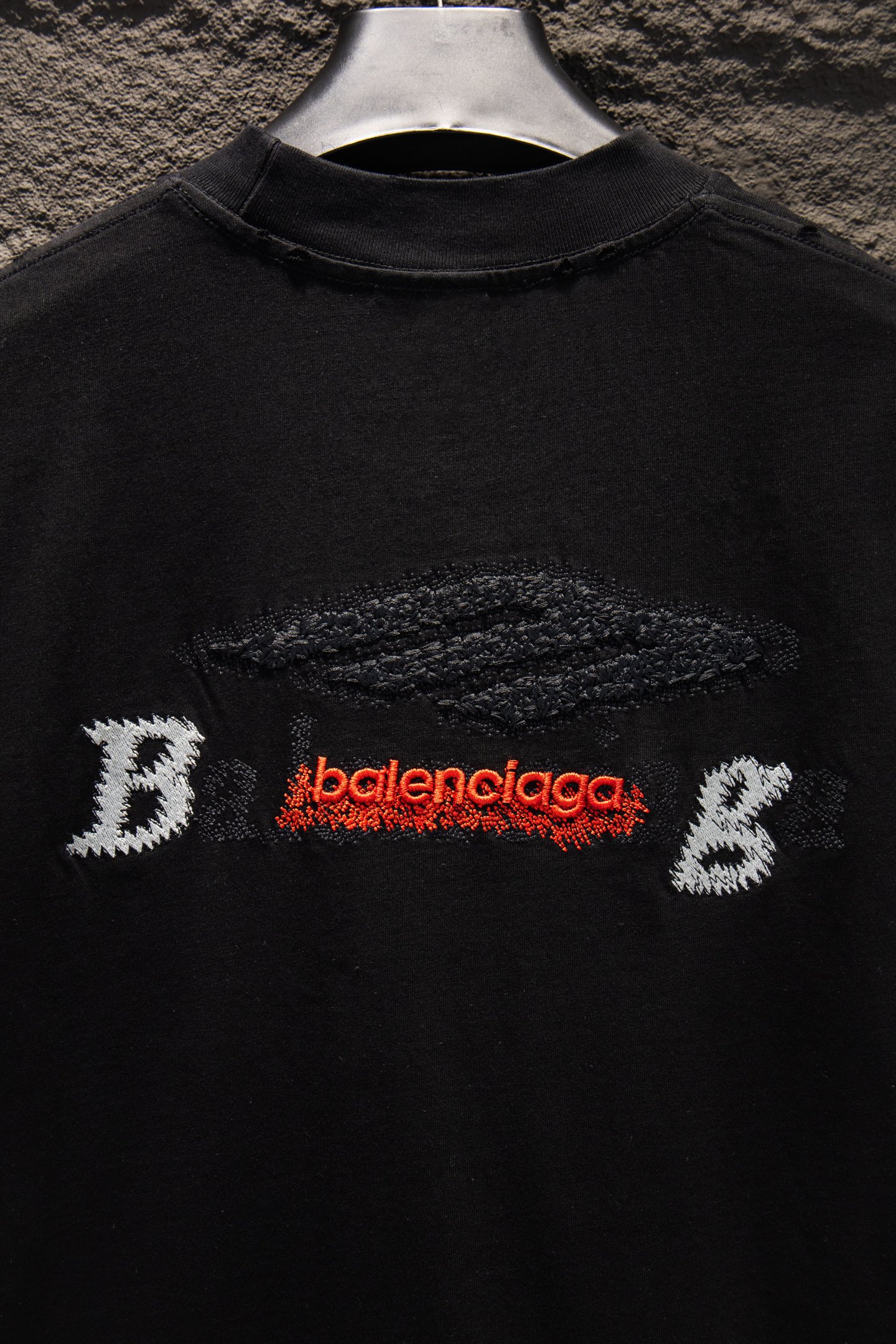 Balenciaga 原單 男款 刺繡Logo短袖T恤 黑色極簡街頭潮流款| 11 Balenciaga 原單 男款 刺繡Logo短袖T恤 黑色極簡街頭潮流款