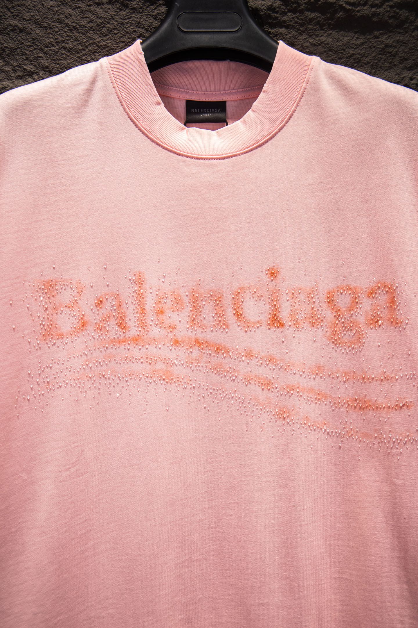 Balenciaga 高仿 男款 水鑽Logo短袖T恤 粉色潮流時尚款| 12 Balenciaga 高仿 男款 水鑽Logo短袖T恤 粉色潮流時尚款