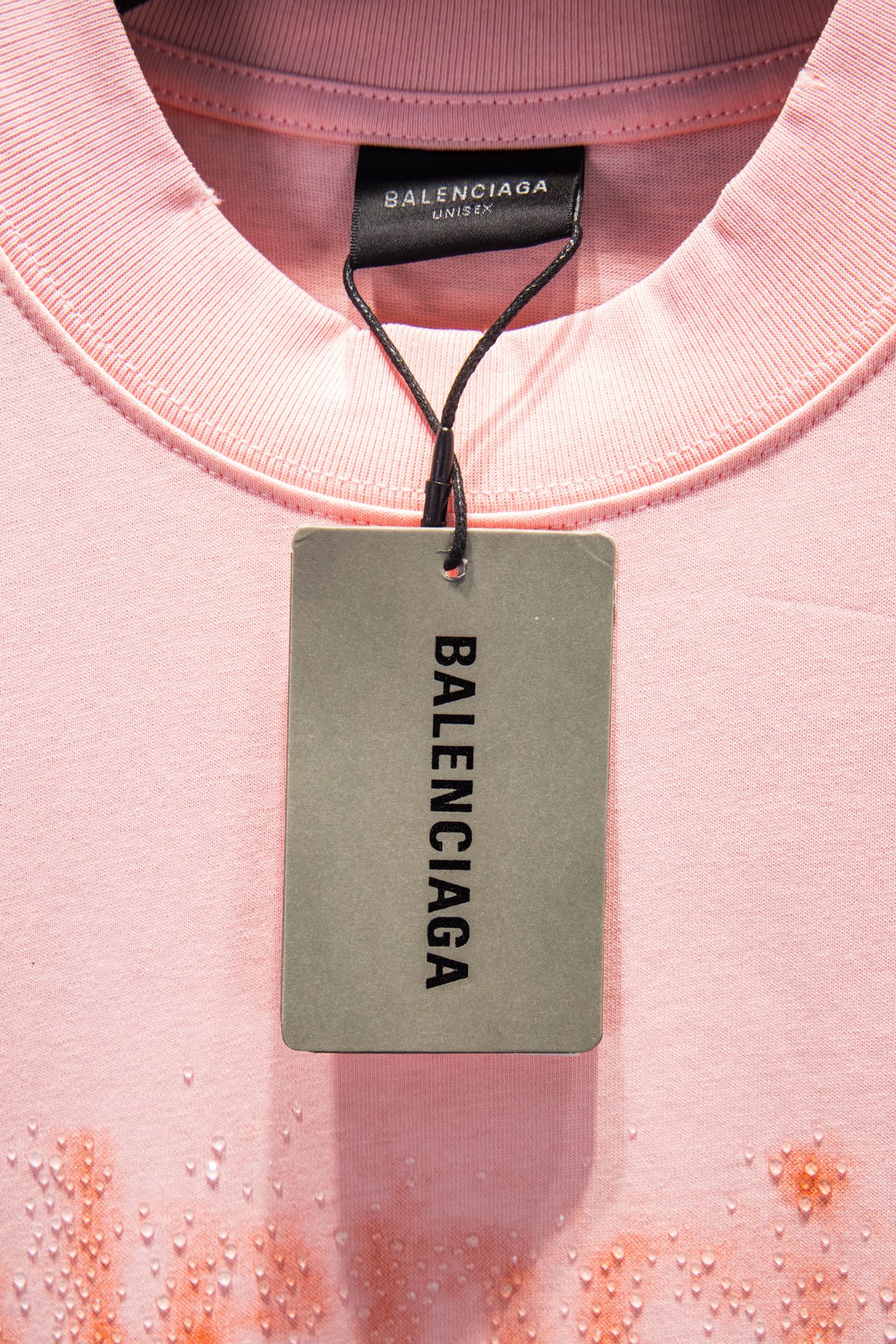 Balenciaga 高仿 男款 水鑽Logo短袖T恤 粉色潮流時尚款| 9 Balenciaga 高仿 男款 水鑽Logo短袖T恤 粉色潮流時尚款