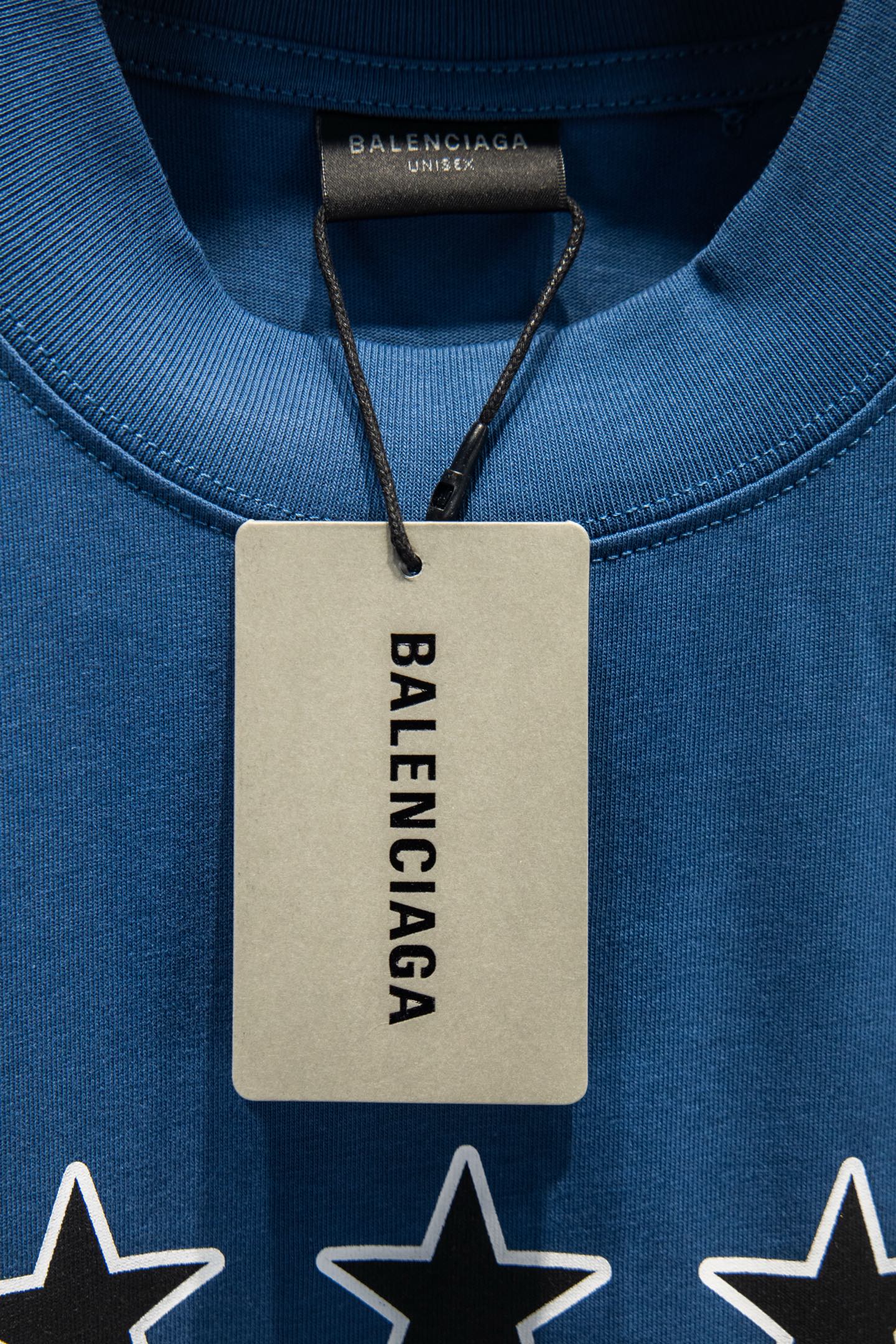 Balenciaga 原單 男款 五角星印花短袖T恤 藍色寬鬆版型 潮流街頭風| 8 Balenciaga 原單 男款 五角星印花短袖T恤 藍色寬鬆版型 潮流街頭風
