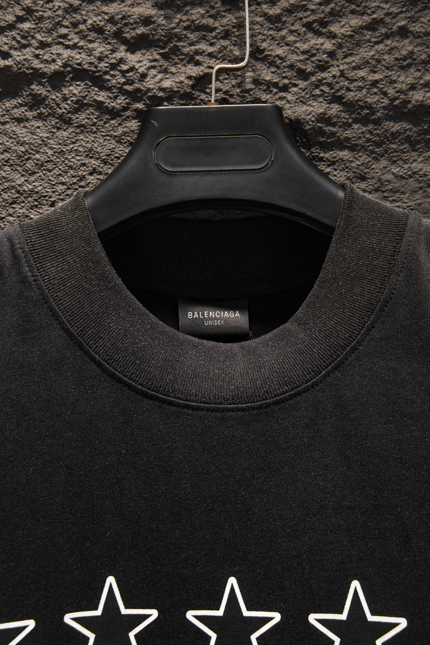 Balenciaga A貨 男款 五角星印花短袖T恤 黑色寬鬆版型 潮流街頭百搭款| 13 Balenciaga A貨 男款 五角星印花短袖T恤 黑色寬鬆版型 潮流街頭百搭款