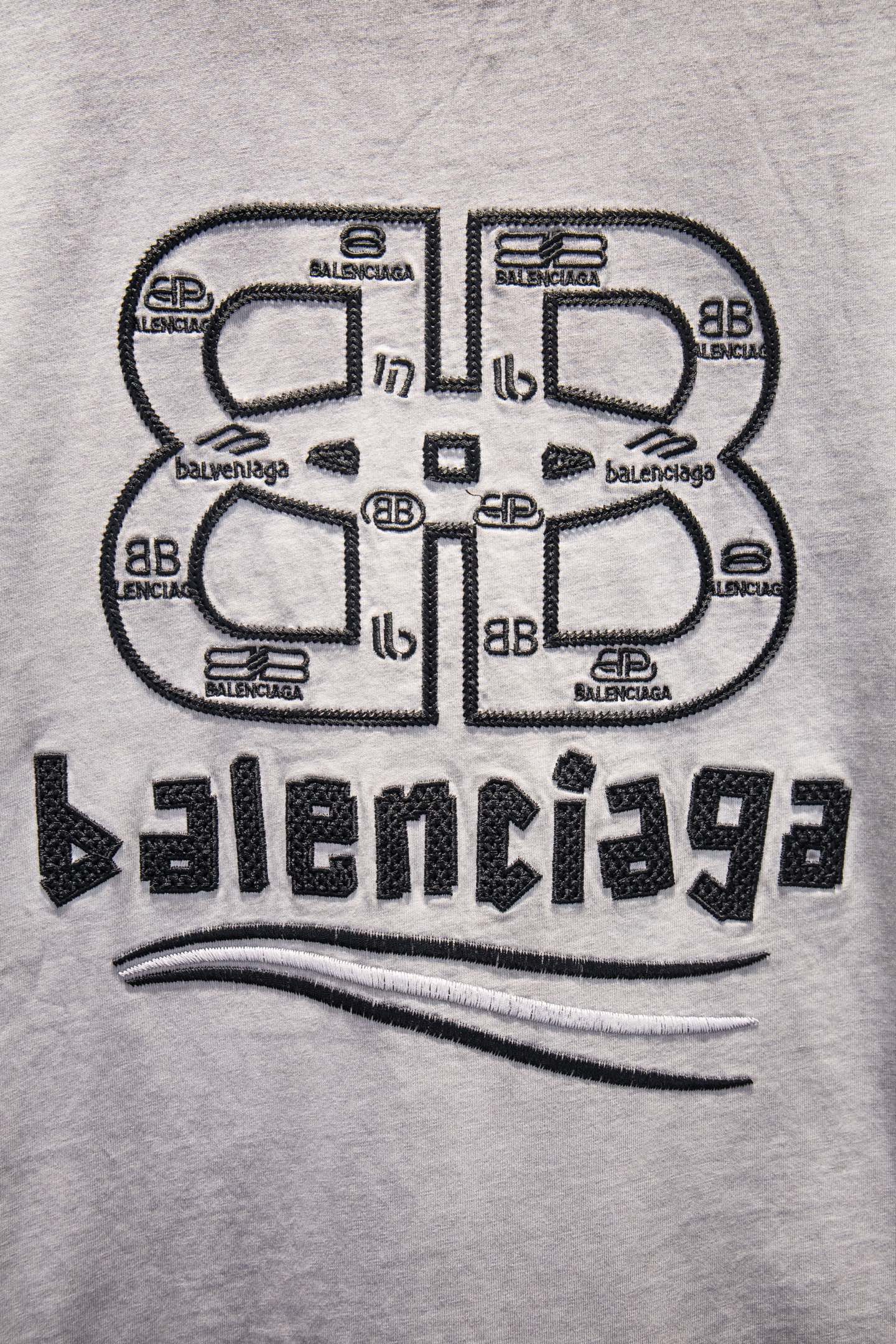 Balenciaga 一比一 男款 BB Logo短袖T恤 灰色寬鬆版型 潮流百搭上衣| 13 Balenciaga 一比一 男款 BB Logo短袖T恤 灰色寬鬆版型 潮流百搭上衣