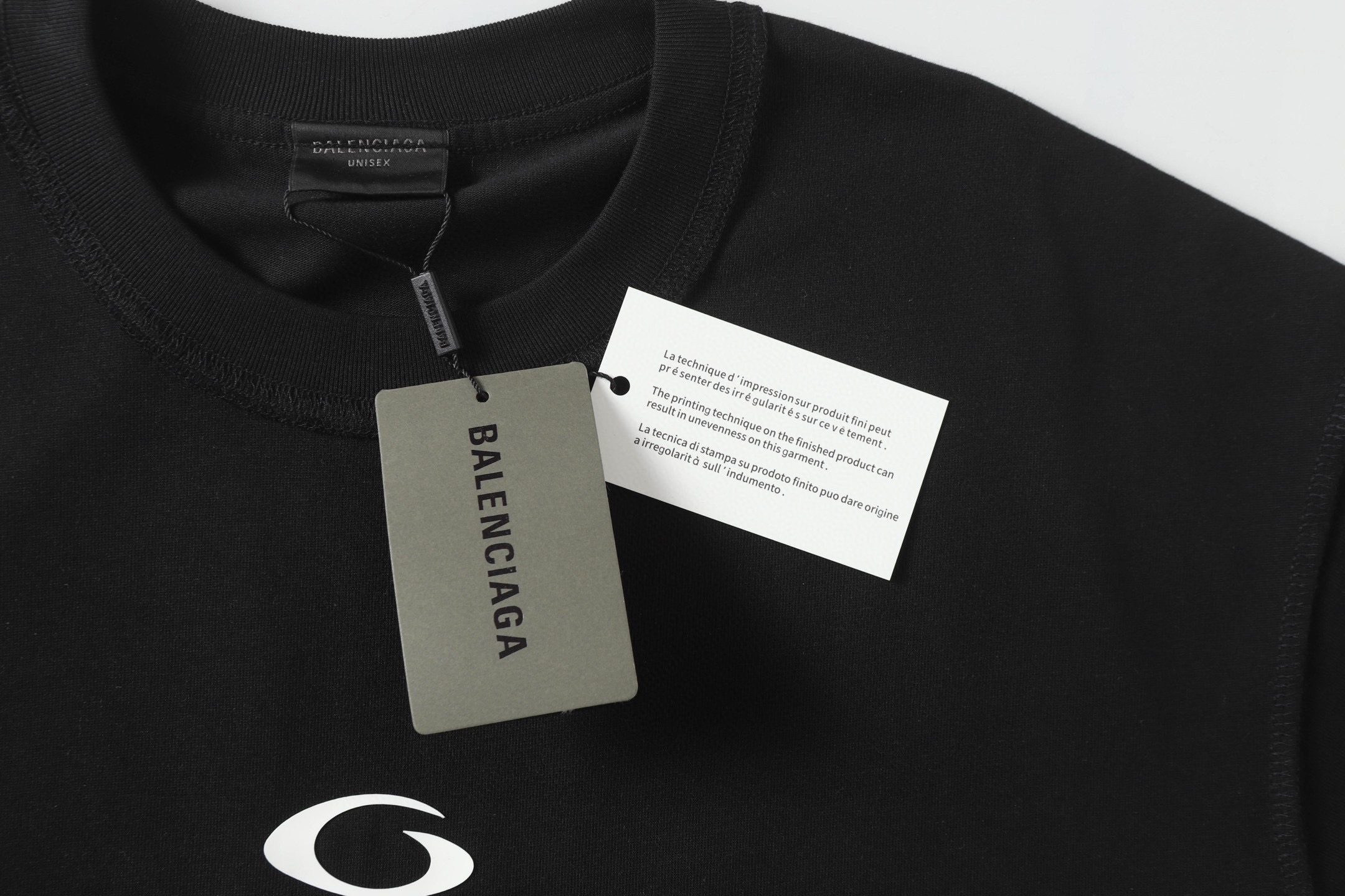 Balenciaga A貨 男款 印花短袖T恤 黑色寬鬆版型 潮流街頭風| 12 Balenciaga A貨 男款 印花短袖T恤 黑色寬鬆版型 潮流街頭風