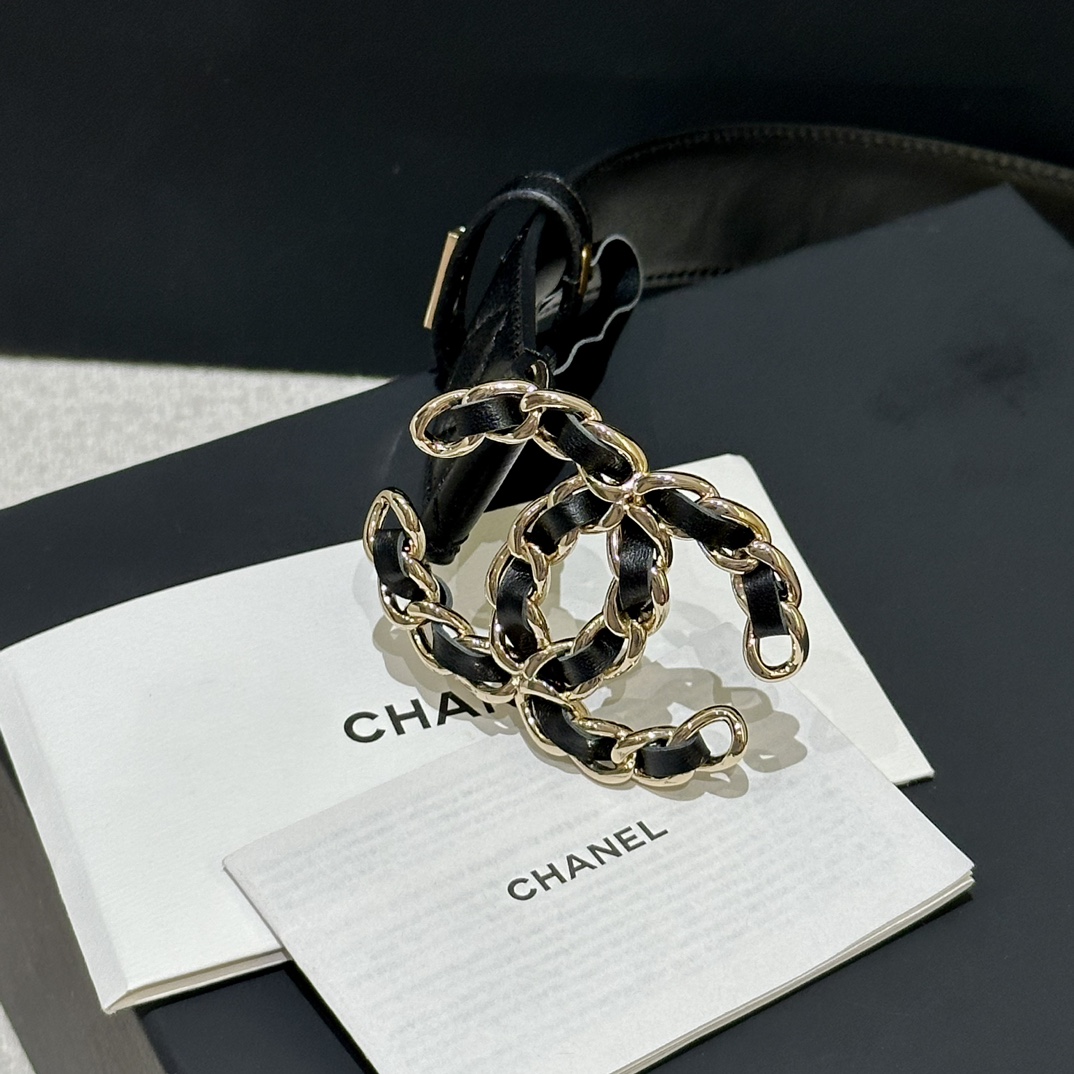 Chanel 高仿 菱格鏈條雙C扣皮帶 經典小香風女士腰帶時尚百搭款| 10 Chanel 高仿 菱格鏈條雙C扣皮帶 經典小香風女士腰帶時尚百搭款