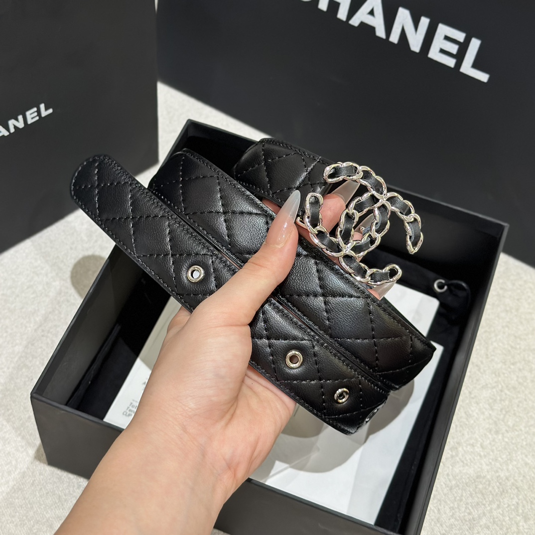 Chanel 一比一 經典雙C扣菱格皮帶 小香風女士時尚腰帶| 10 Chanel 一比一 經典雙C扣菱格皮帶 小香風女士時尚腰帶