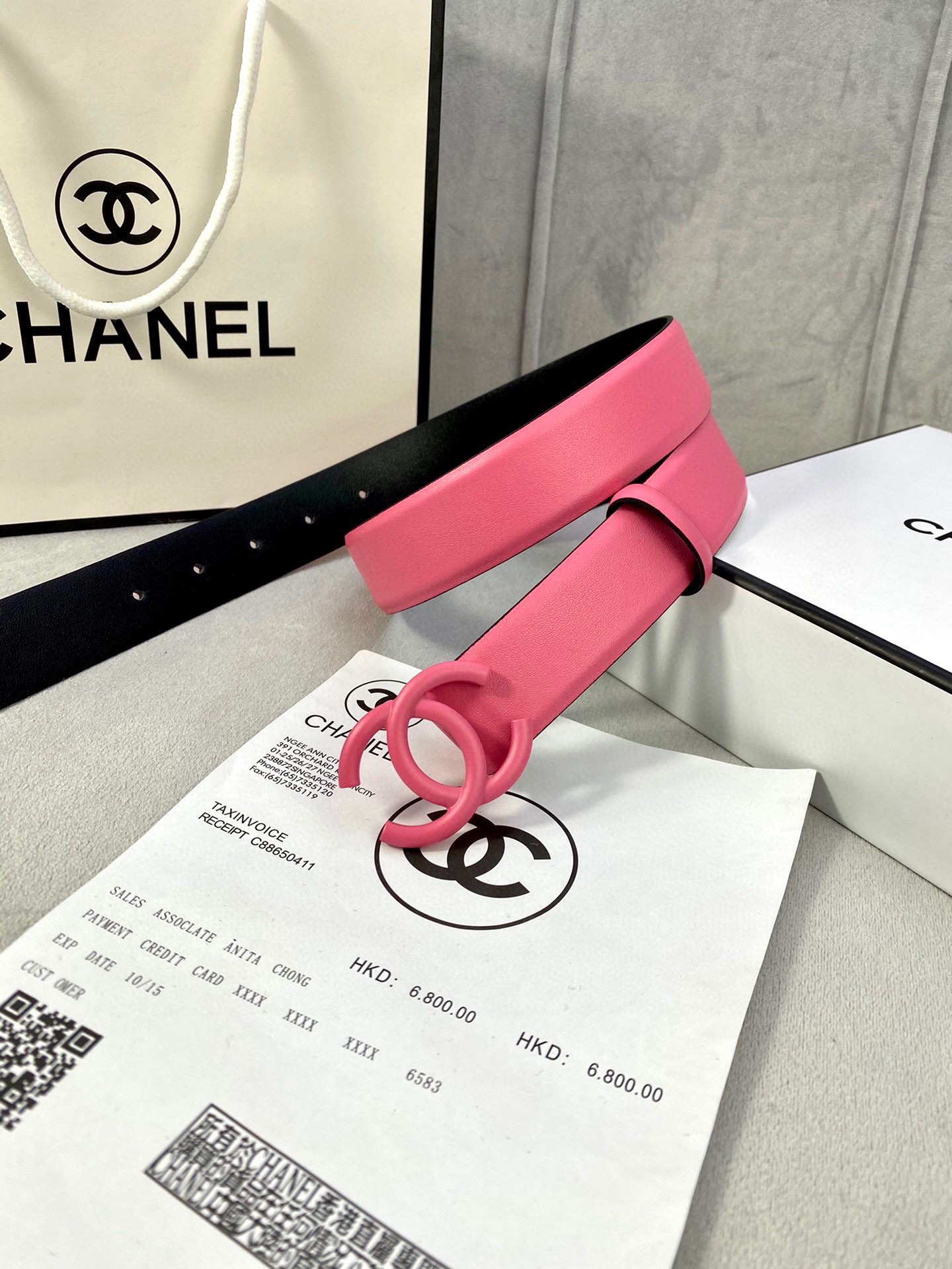 Chanel 高仿 粉色雙C扣皮帶 女士時尚百搭腰帶| 9 Chanel 高仿 粉色雙C扣皮帶 女士時尚百搭腰帶