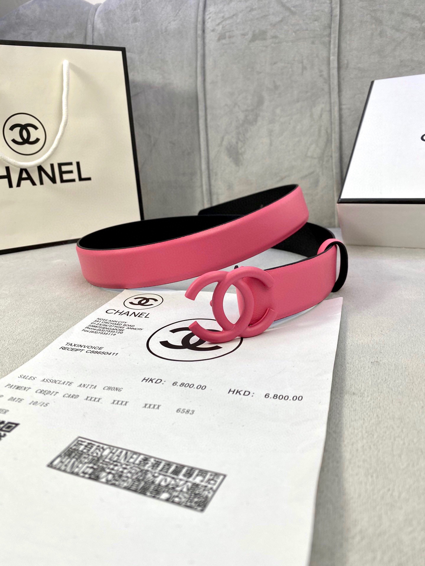 Chanel 高仿 粉色雙C扣皮帶 女士時尚百搭腰帶| 8 Chanel 高仿 粉色雙C扣皮帶 女士時尚百搭腰帶