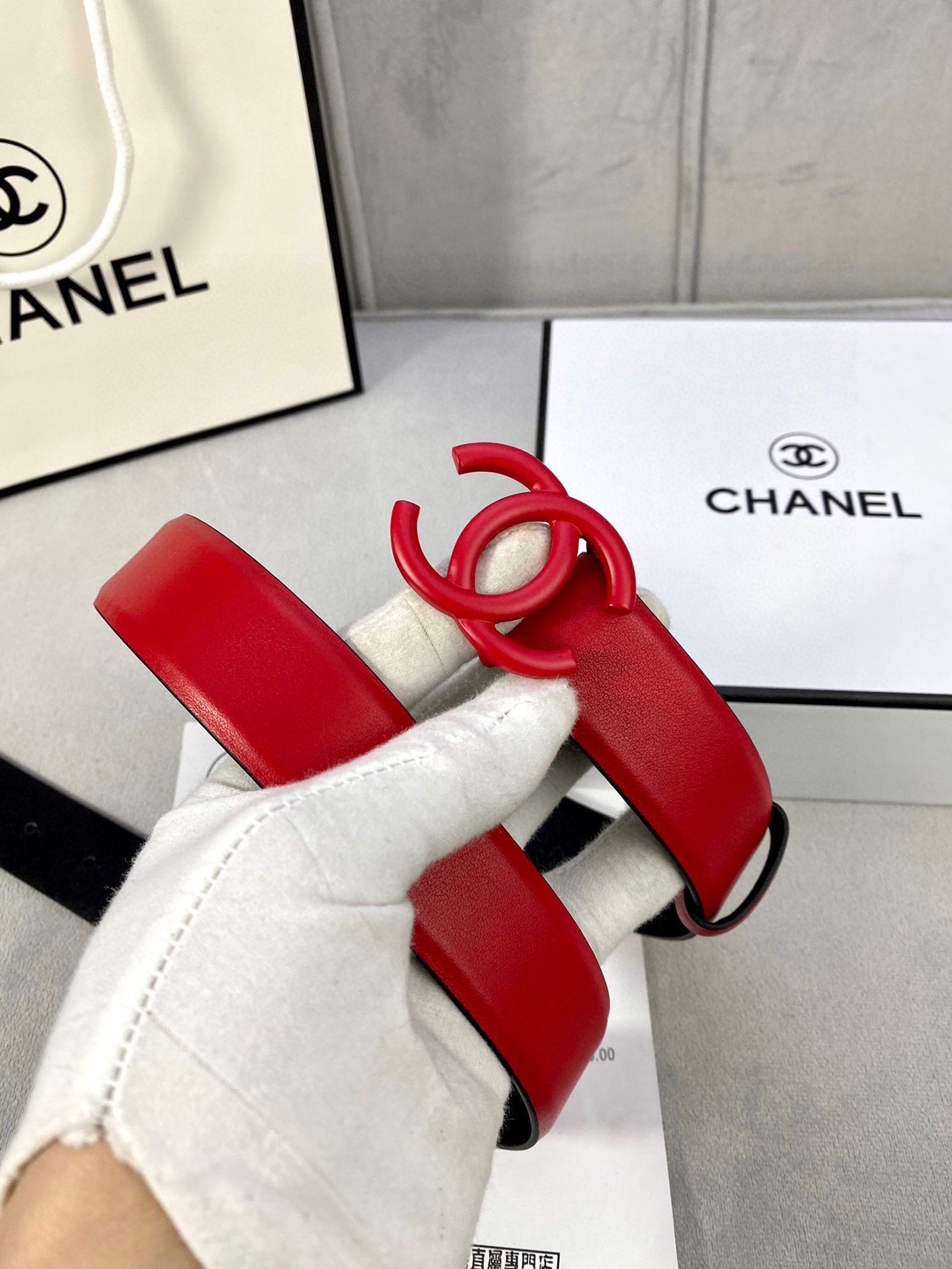 Chanel 高仿 紅色雙C扣皮帶 女士百搭時尚腰帶| 11 Chanel 高仿 紅色雙C扣皮帶 女士百搭時尚腰帶