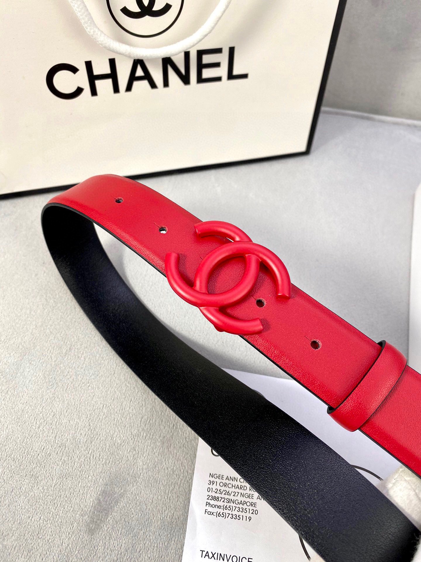 Chanel 高仿 紅色雙C扣皮帶 女士百搭時尚腰帶| 8 Chanel 高仿 紅色雙C扣皮帶 女士百搭時尚腰帶