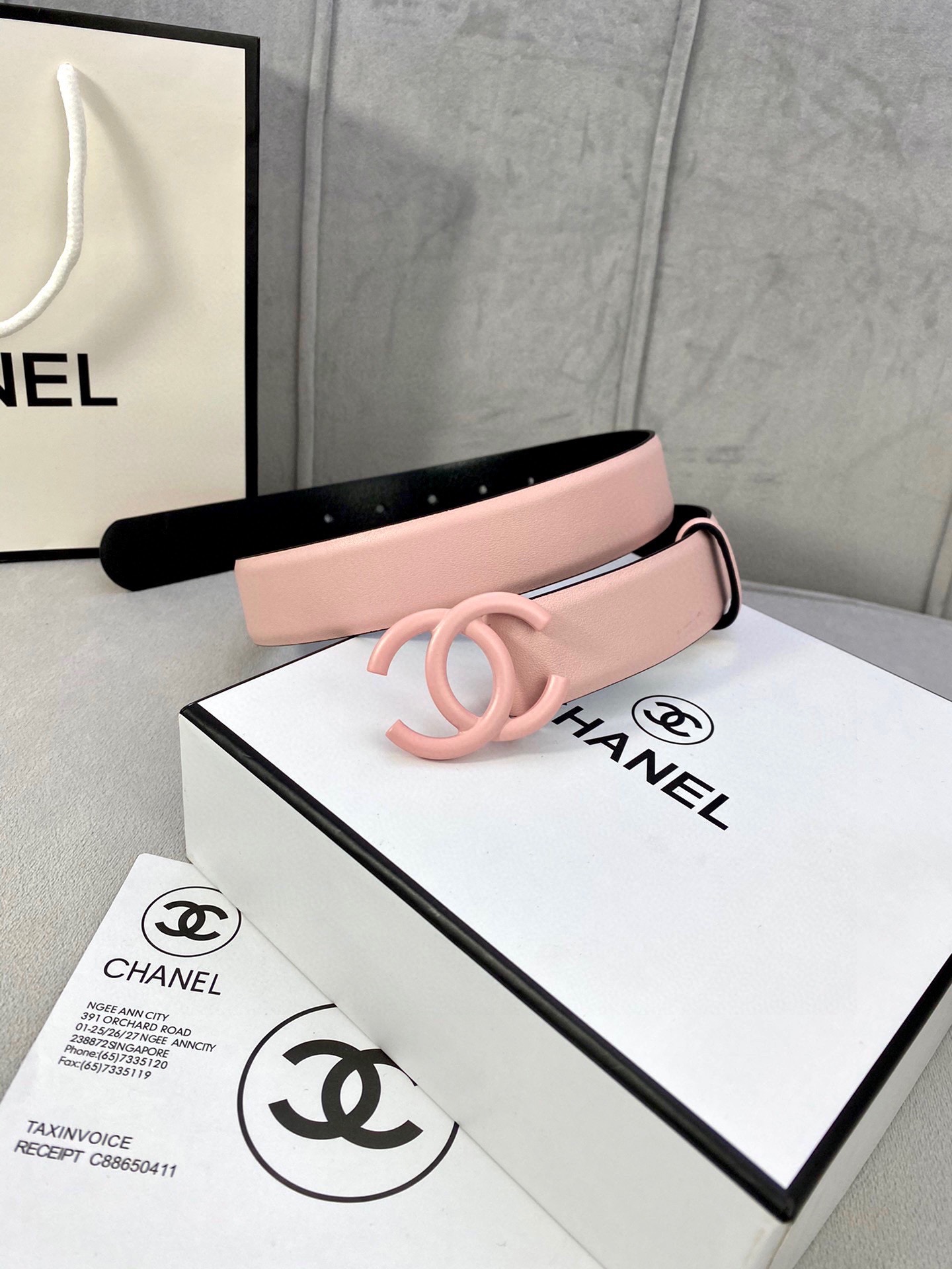 Chanel 一比一 淺粉雙C扣皮帶 小香風女士腰帶| 14 Chanel 一比一 淺粉雙C扣皮帶 小香風女士腰帶