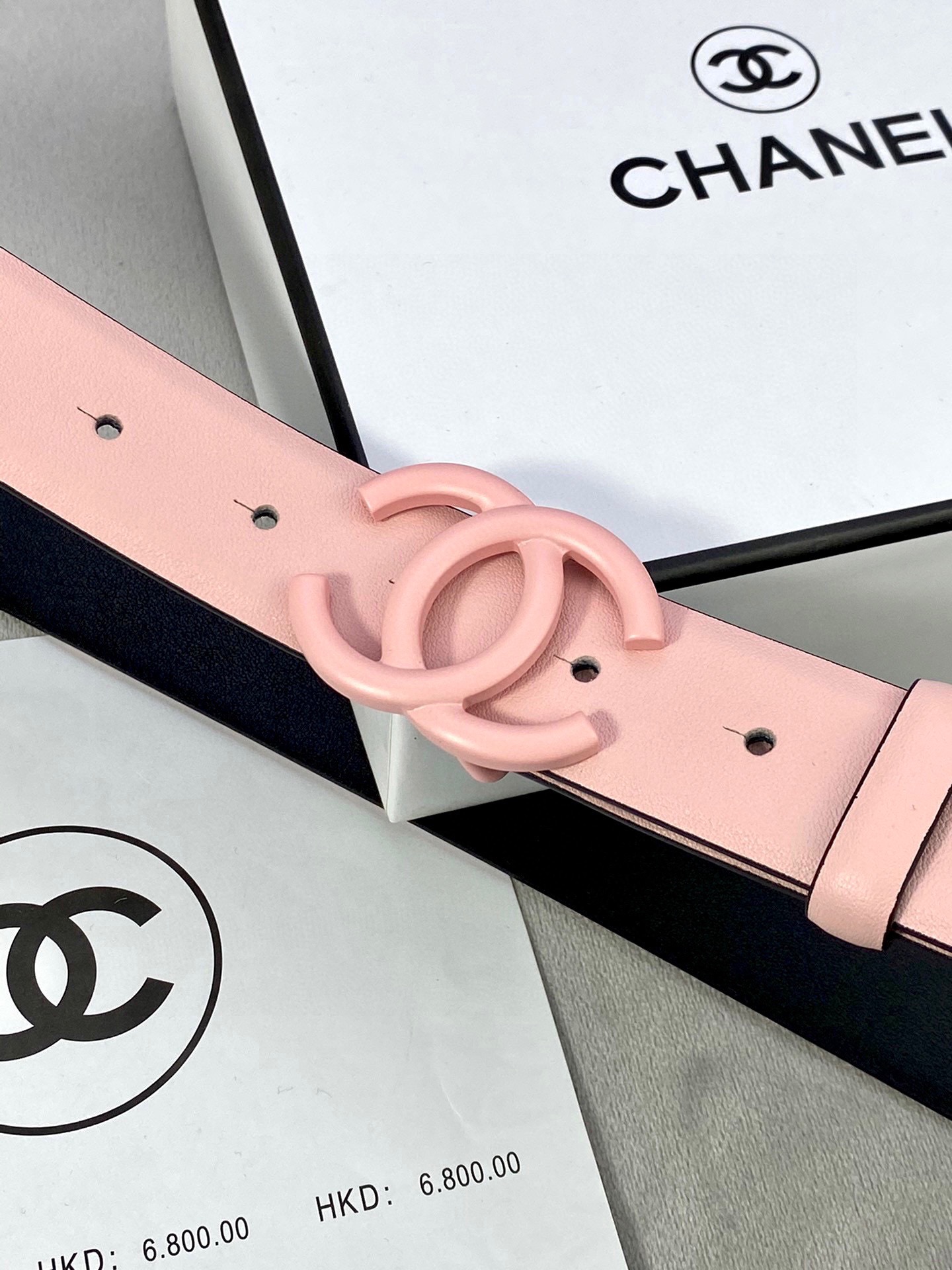 Chanel 一比一 淺粉雙C扣皮帶 小香風女士腰帶| 13 Chanel 一比一 淺粉雙C扣皮帶 小香風女士腰帶