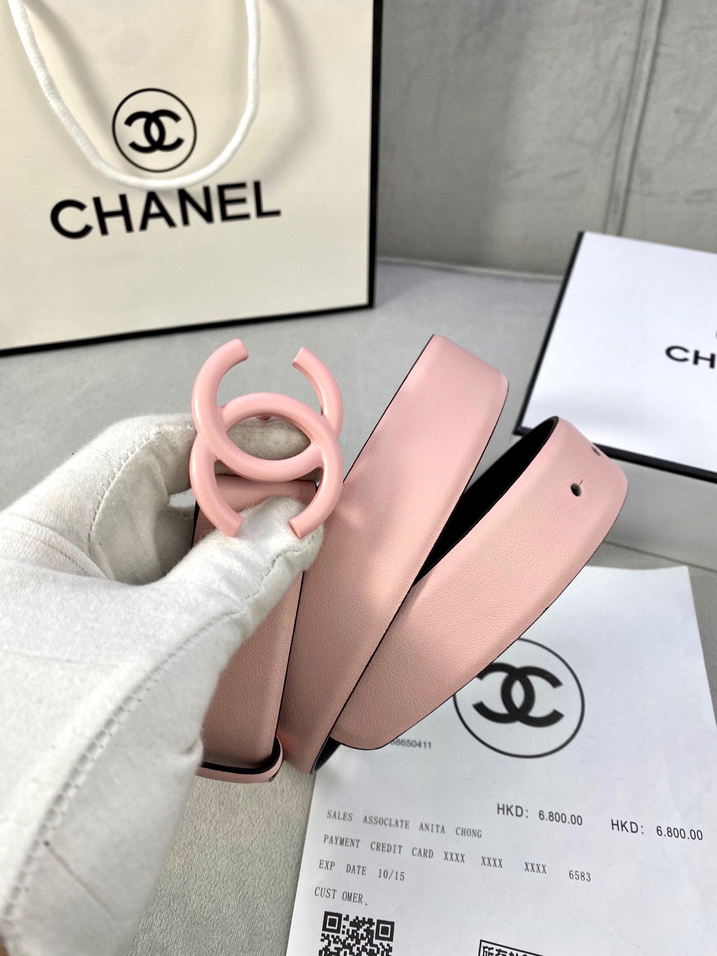 Chanel 一比一 淺粉雙C扣皮帶 小香風女士腰帶| 12 Chanel 一比一 淺粉雙C扣皮帶 小香風女士腰帶